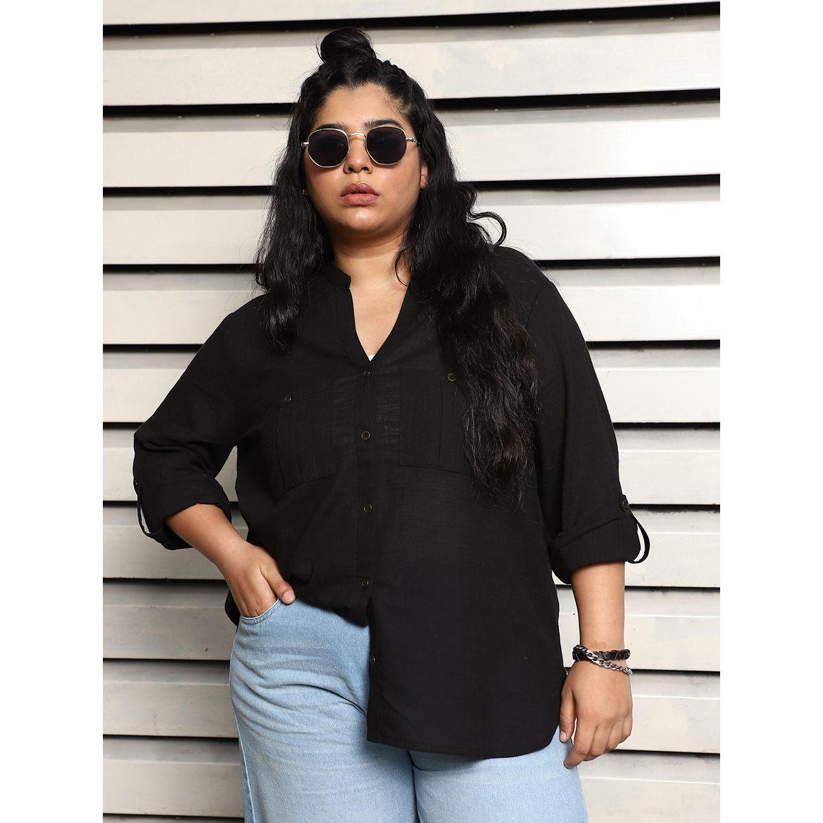 High Star X Styli  Plus Size Regular Fit Cotton Casual Shirt-women-clothing-shirtsandblouses-shirts-image-1