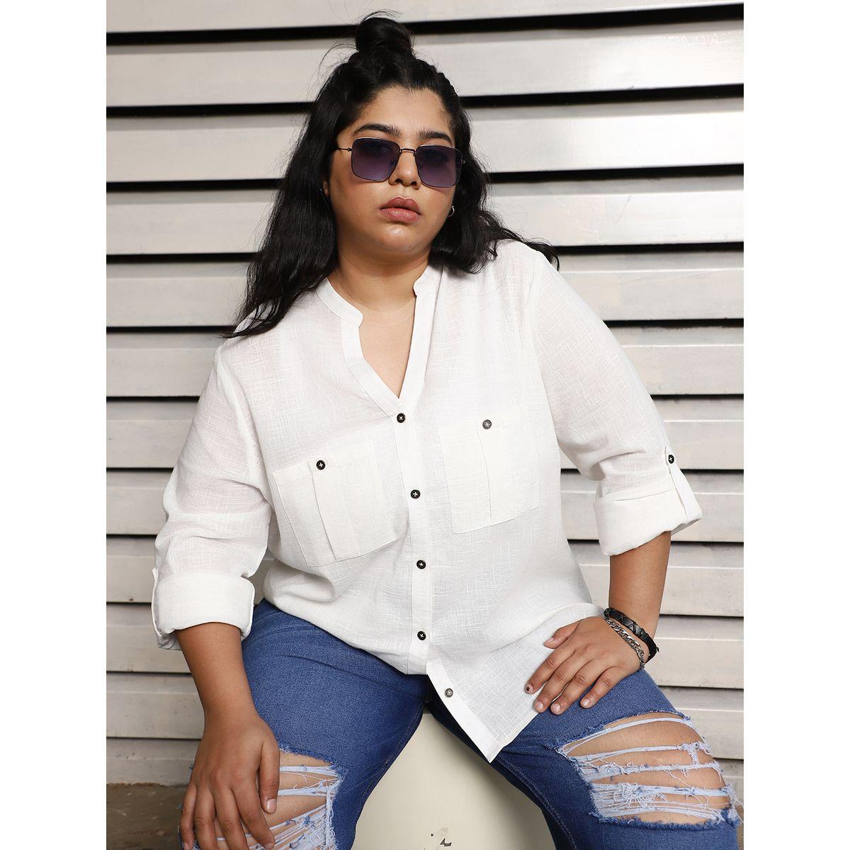 High Star X Styli  Plus Size Regular Fit Cotton Casual Shirt-women-clothing-shirtsandblouses-shirts-image-1
