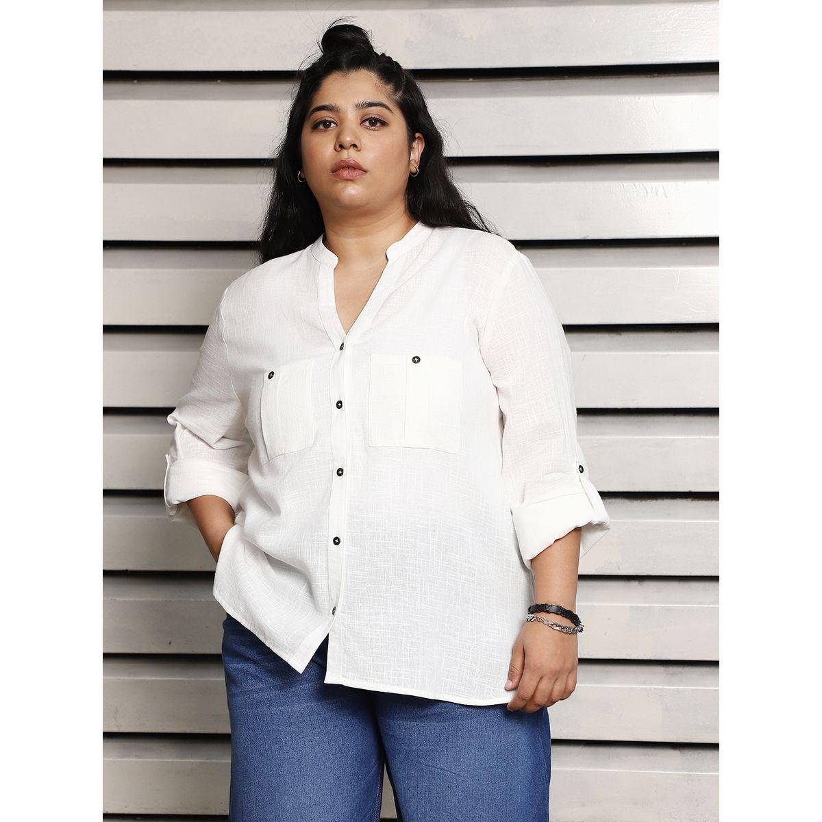 High Star X Styli  Plus Size Regular Fit Cotton Casual Shirt-women-clothing-shirtsandblouses-shirts-image-2