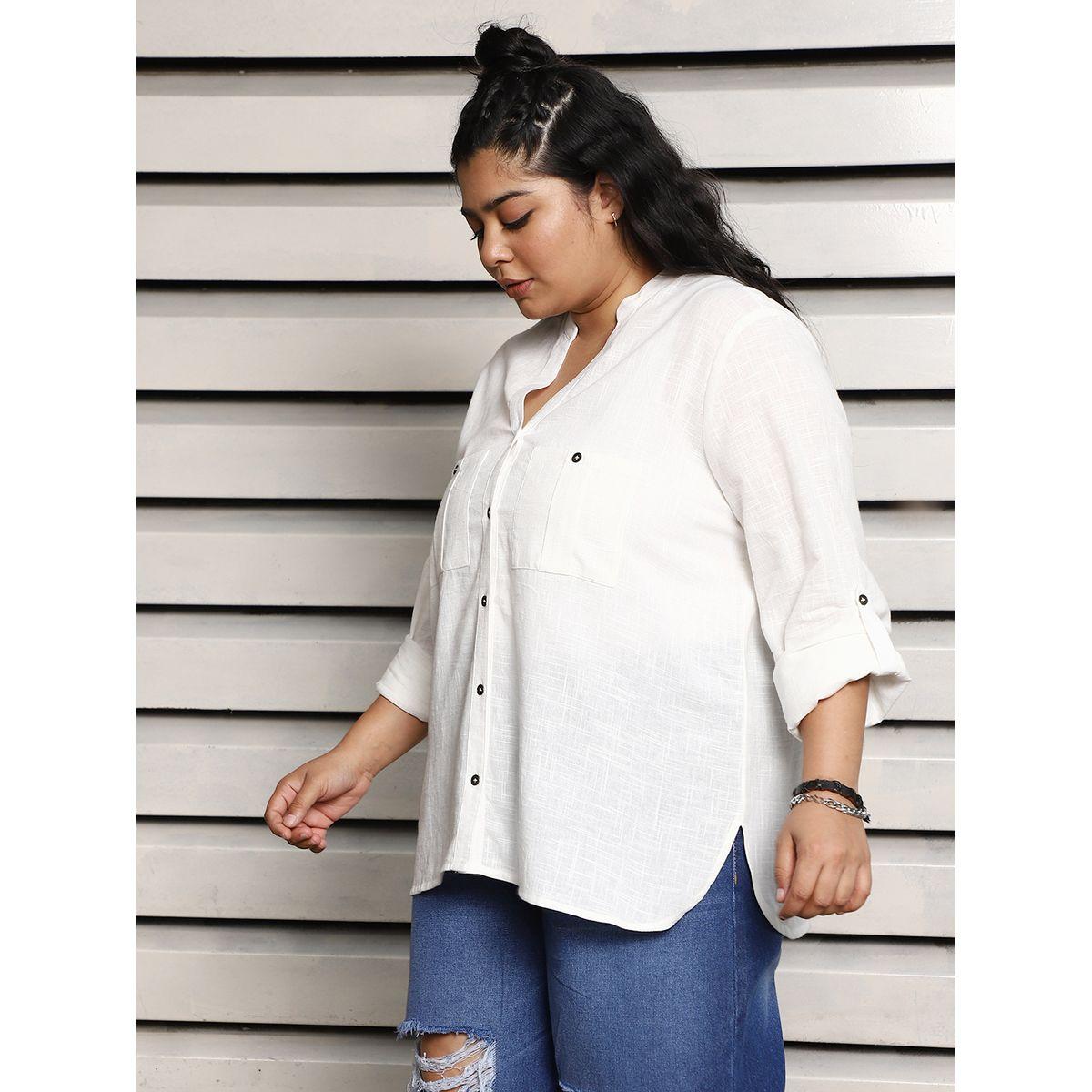 High Star X Styli  Plus Size Regular Fit Cotton Casual Shirt-women-clothing-shirtsandblouses-shirts-image-3
