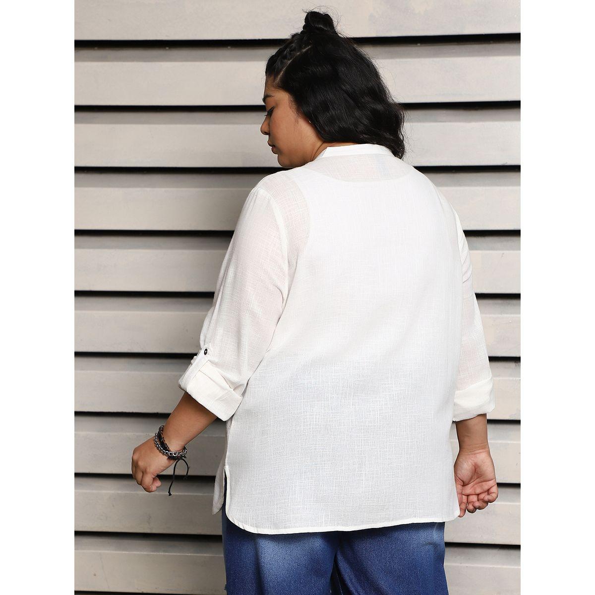 بلوزة كاجوال بمقاس كبير وقصة عادية هاي ستار × ستايلي-women-clothing-shirtsandblouses-shirts-image-4