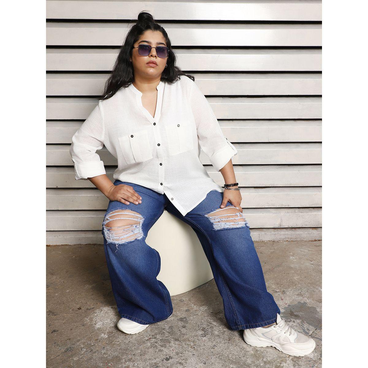 High Star X Styli  Plus Size Regular Fit Cotton Casual Shirt-women-clothing-shirtsandblouses-shirts-image-6
