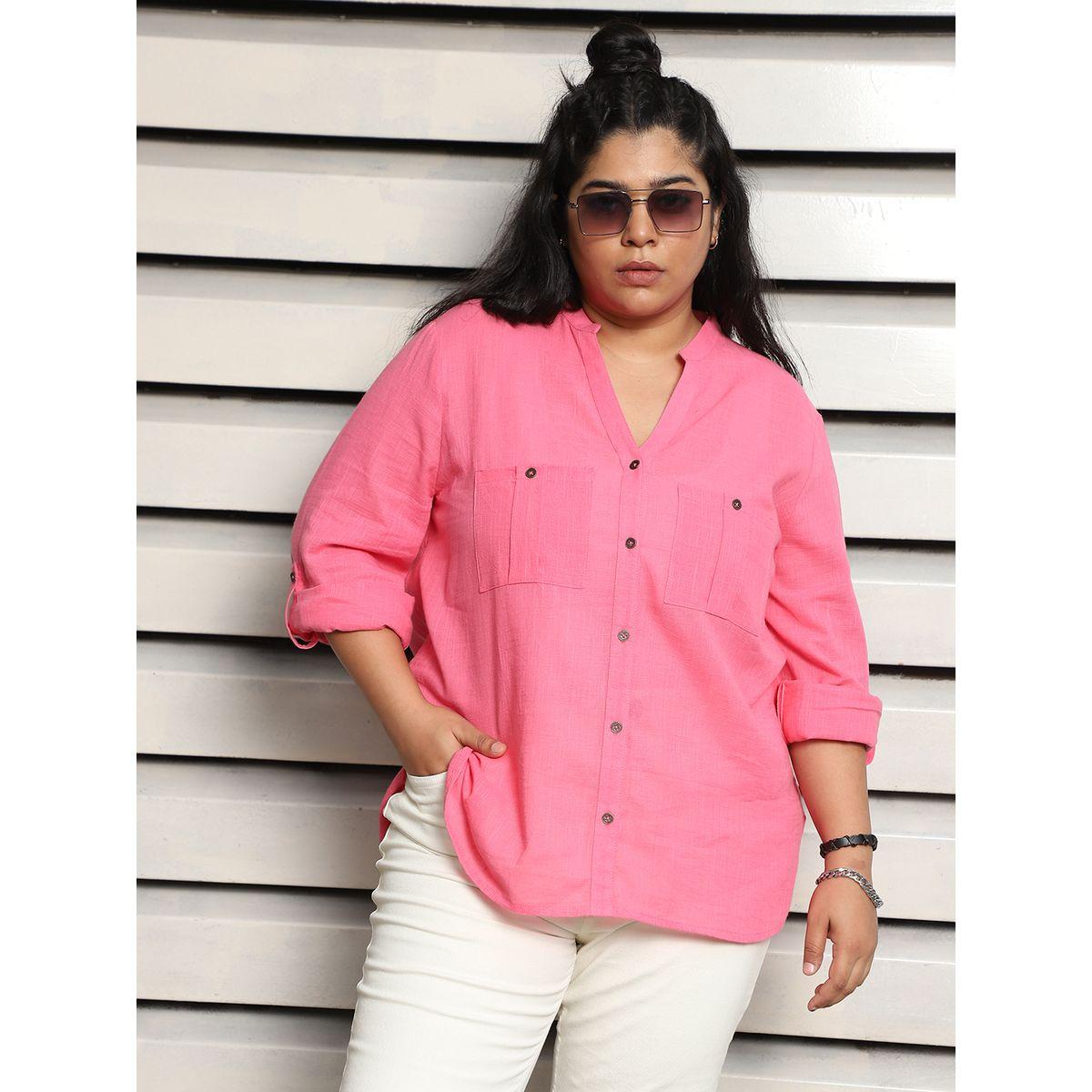 High Star X Styli  Plus Size Regular Fit Cotton Casual Shirt-women-clothing-shirtsandblouses-shirts-image-1