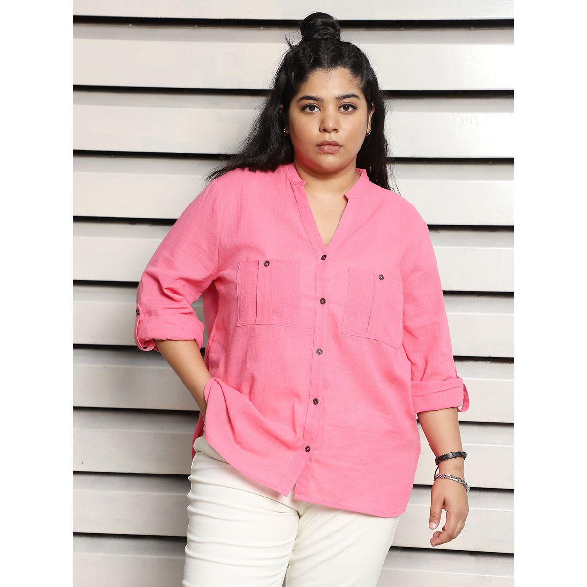 High Star X Styli  Plus Size Regular Fit Cotton Casual Shirt-women-clothing-shirtsandblouses-shirts-image-2