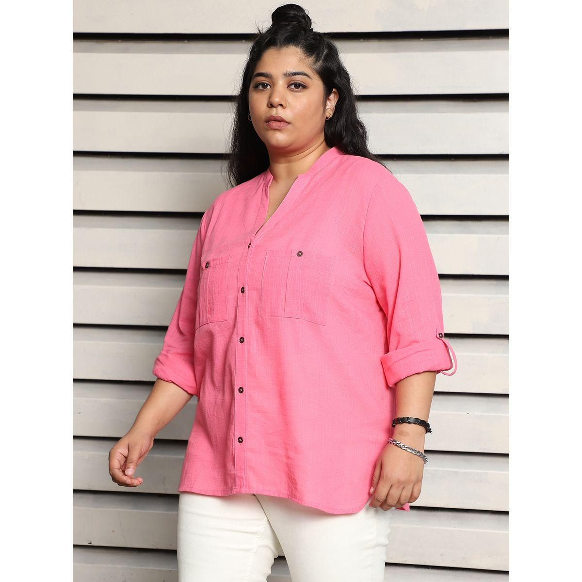 High Star X Styli  Plus Size Regular Fit Cotton Casual Shirt-women-clothing-shirtsandblouses-shirts-image-3