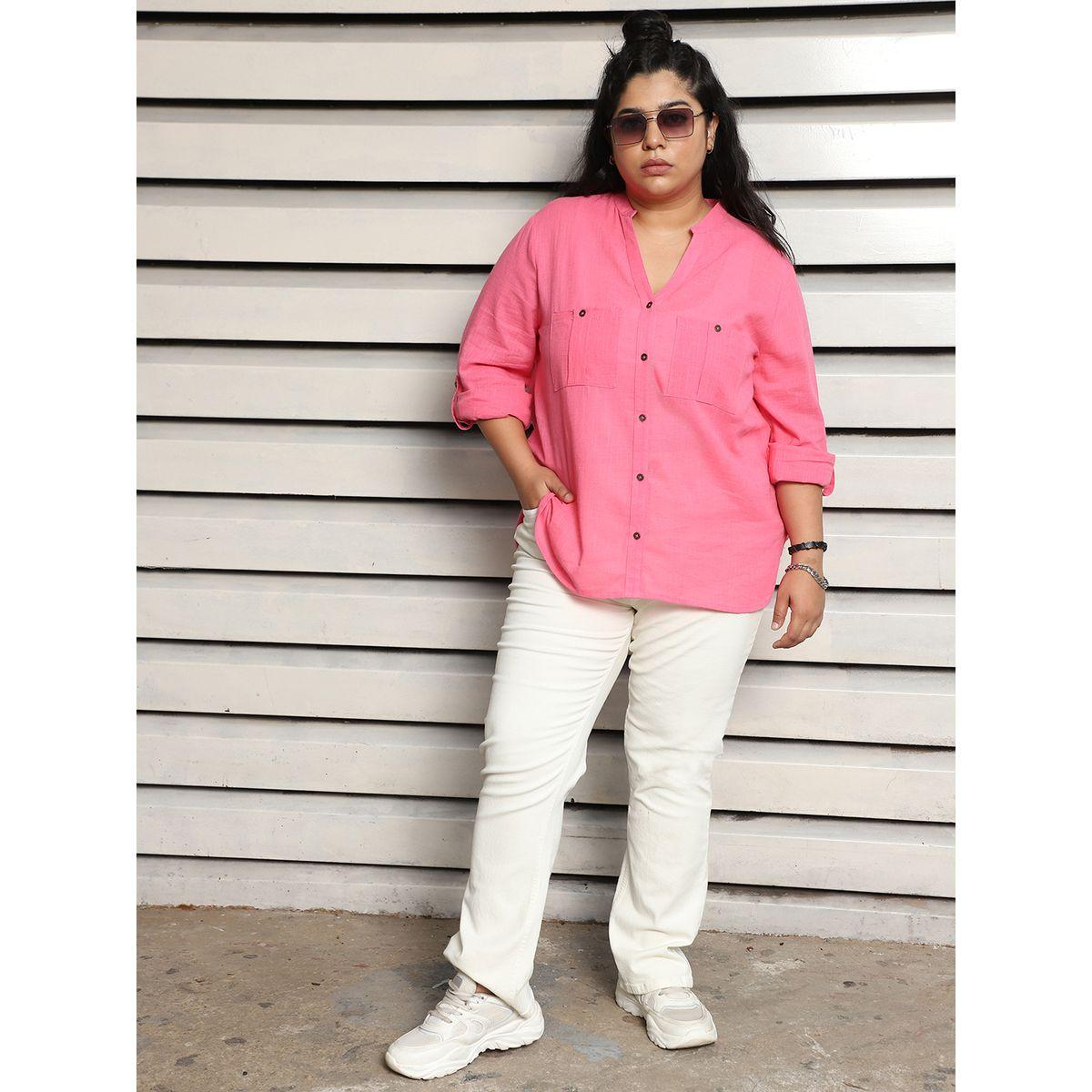High Star X Styli  Plus Size Regular Fit Cotton Casual Shirt-women-clothing-shirtsandblouses-shirts-image-6