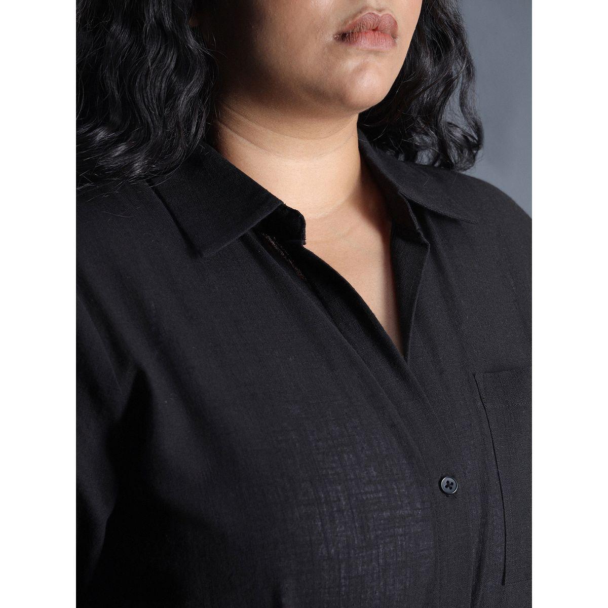 High Star X Styli  Plus Size Classic Collar Oversized Shirt with Patch Pocket-women-clothing-shirtsandblouses-shirts-image-4
