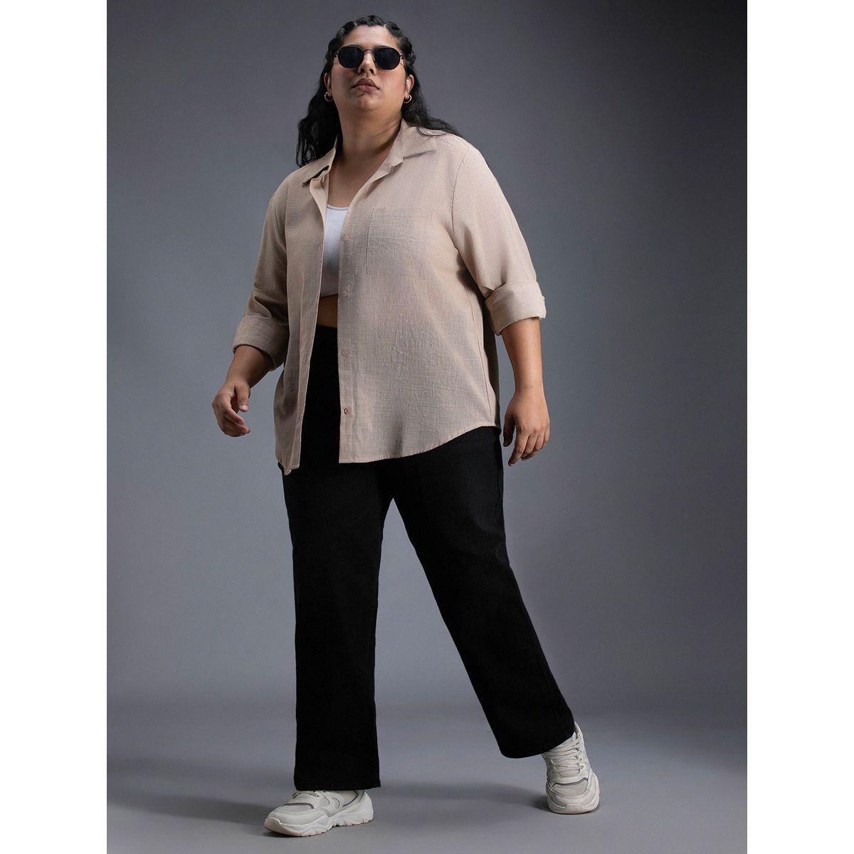 High Star X Styli  Plus Size Classic Collar Oversized Shirt with Patch Pocket-women-clothing-shirtsandblouses-shirts-image-6