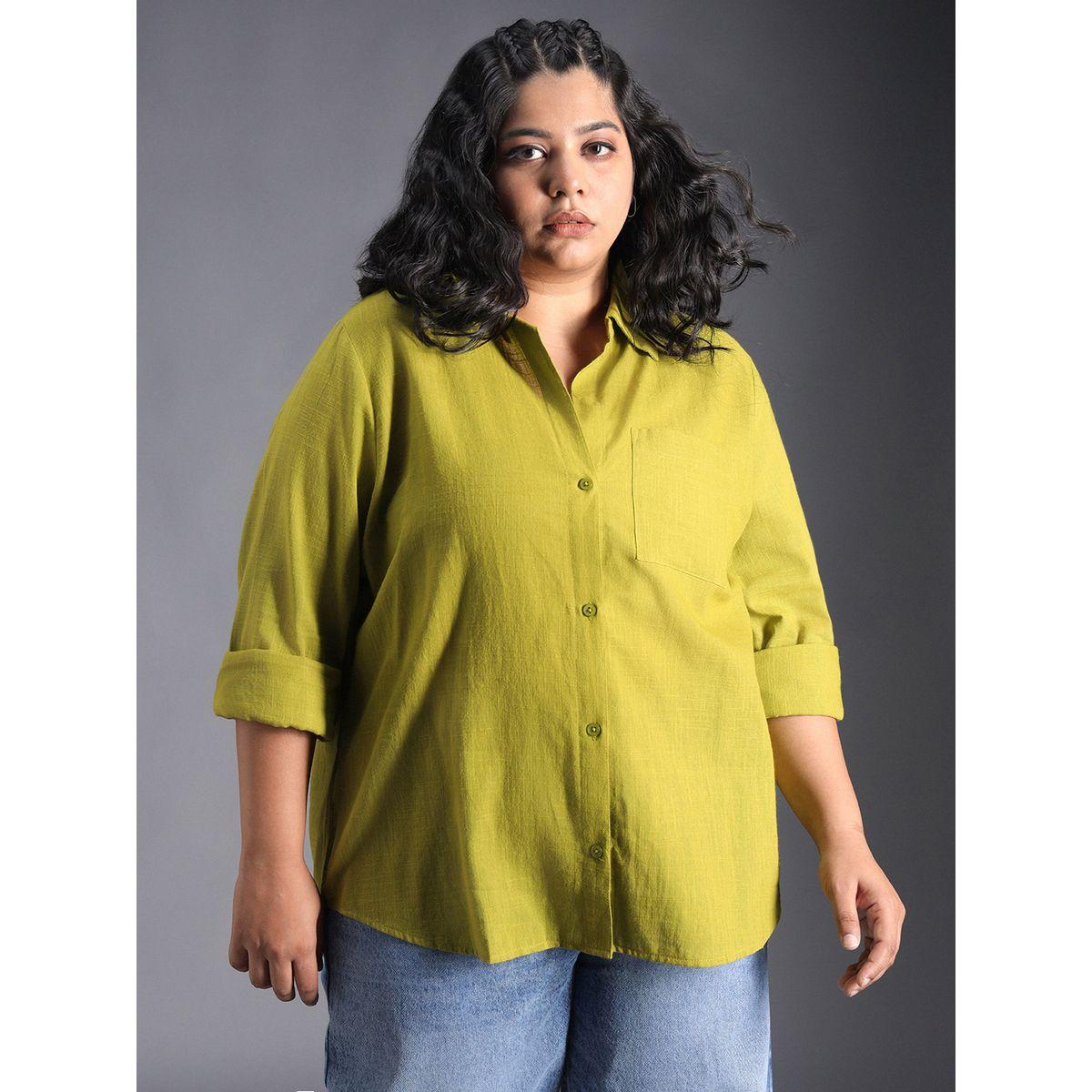 High Star X Styli  Plus Size Classic Collar Oversized Shirt with Patch Pocket-women-clothing-shirtsandblouses-shirts-image-1