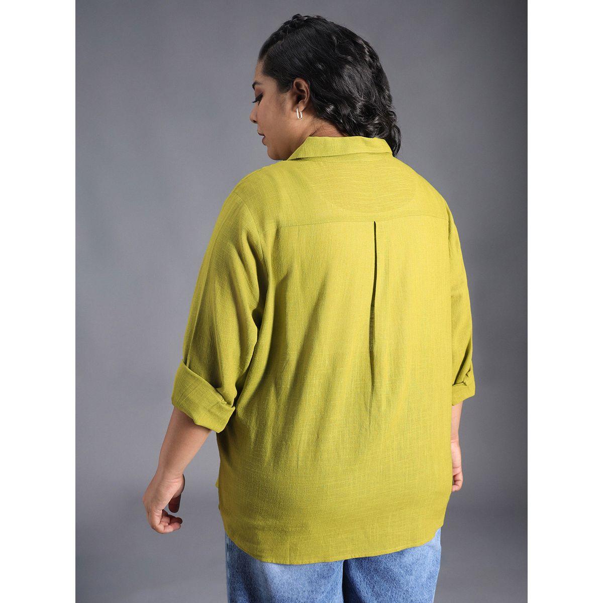 High Star X Styli  Plus Size Classic Collar Oversized Shirt with Patch Pocket-women-clothing-shirtsandblouses-shirts-image-3
