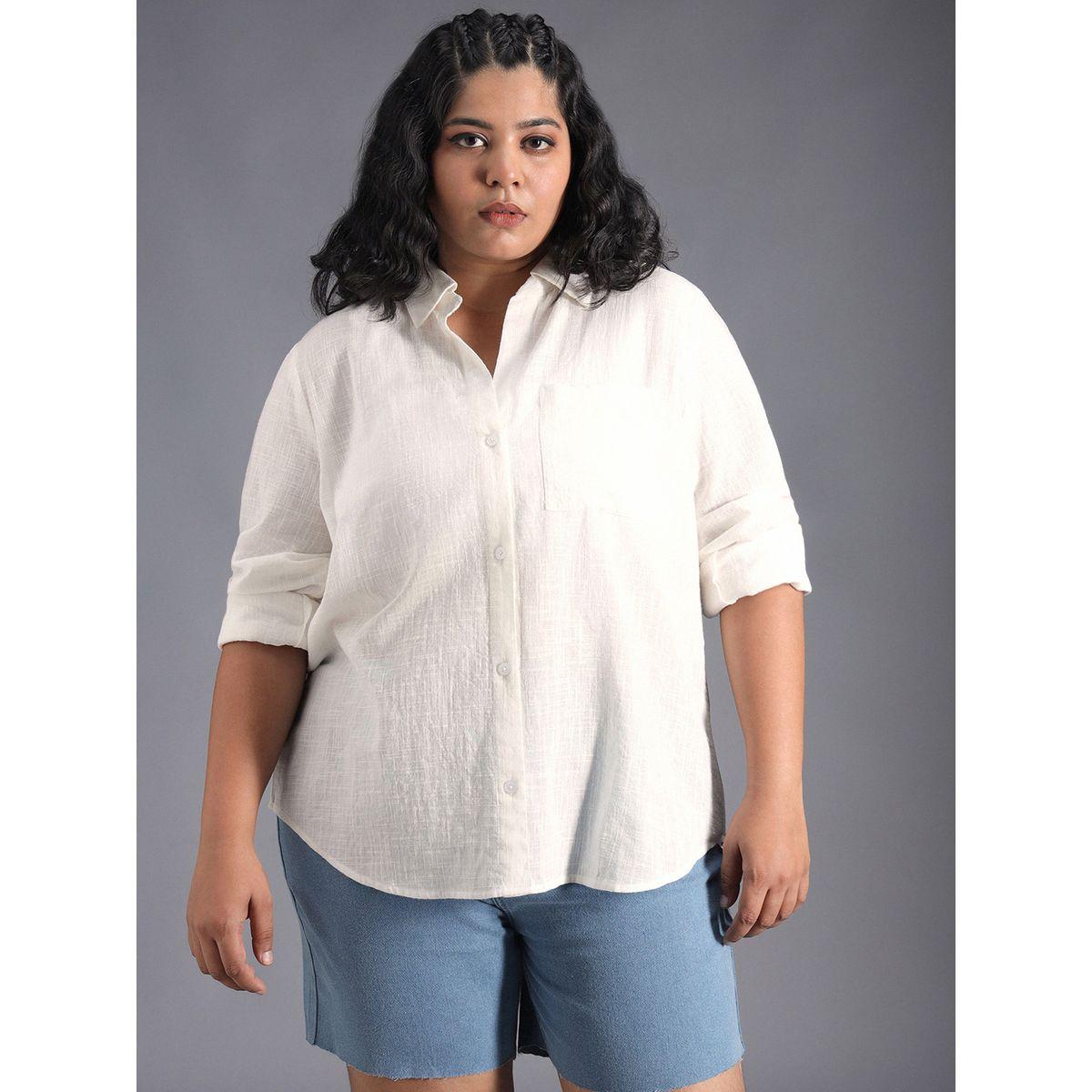 بلوزة فضفاضة بمقاس كبير وجيب مُرقع هاي ستار × ستايلي-women-clothing-shirtsandblouses-shirts-image-1