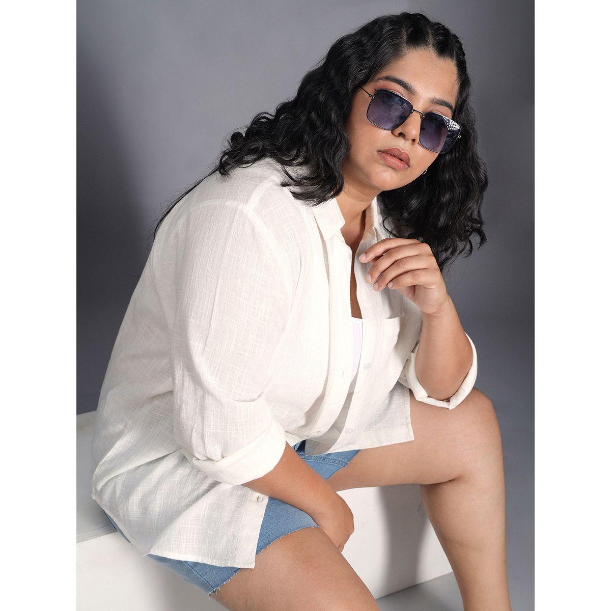 High Star X Styli  Plus Size Classic Collar Oversized Shirt with Patch Pocket-women-clothing-shirtsandblouses-shirts-image-5