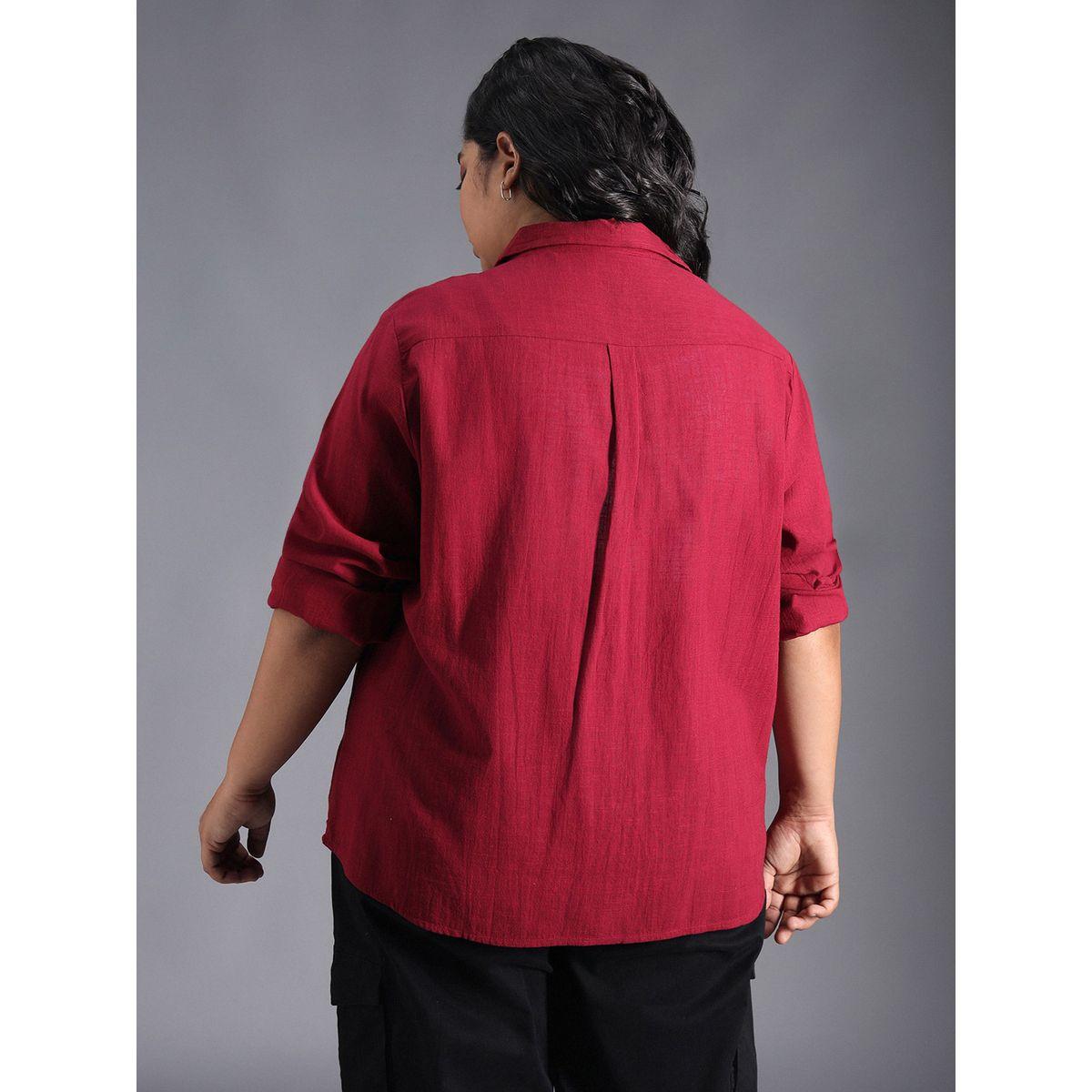 High Star X Styli  Plus Size Classic Collar Oversized Shirt with Patch Pocket-women-clothing-shirtsandblouses-shirts-image-3