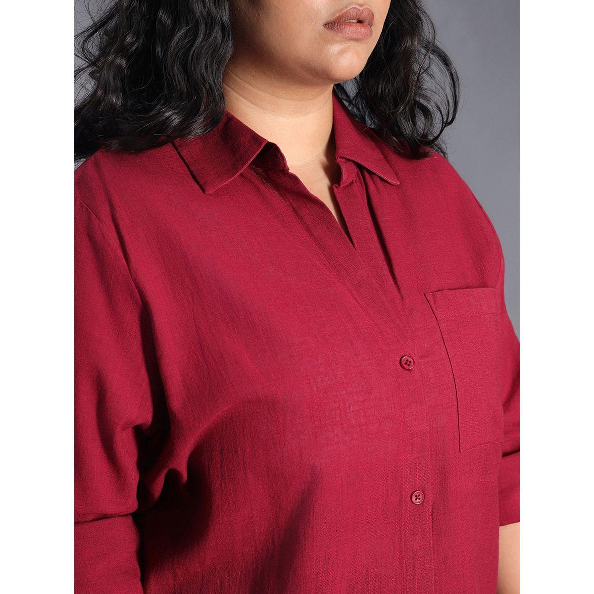 High Star X Styli  Plus Size Classic Collar Oversized Shirt with Patch Pocket-women-clothing-shirtsandblouses-shirts-image-4