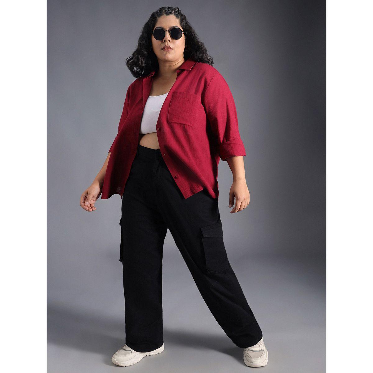 بلوزة فضفاضة بمقاس كبير وياقة كلاسيكية هاي ستار × ستايلي-women-clothing-shirtsandblouses-shirts-image-6