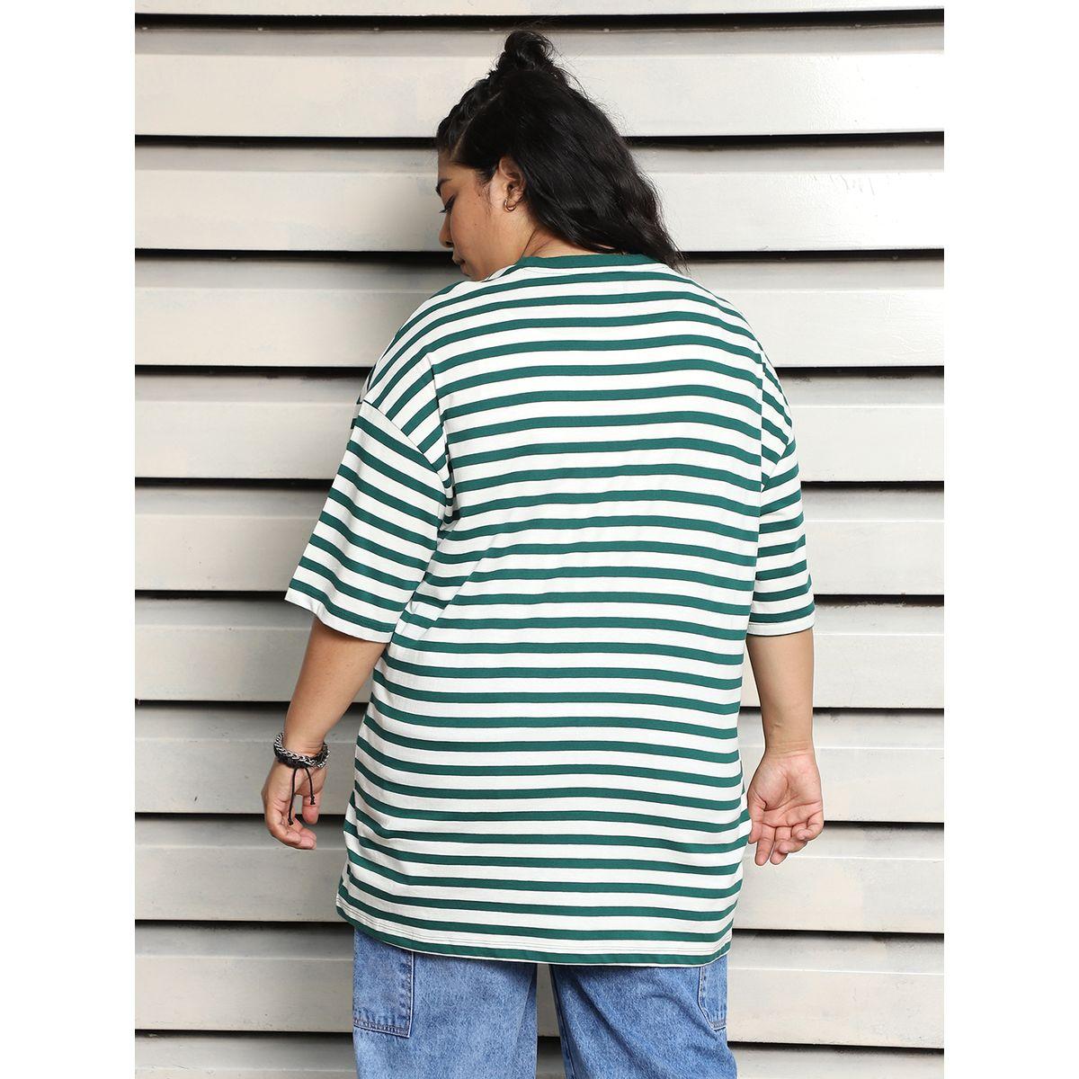 تيشيرت فضفاض بمقاس كبير وأكتاف منخفضة هاي ستار × ستايلي-women-clothing-tshirts-image-1