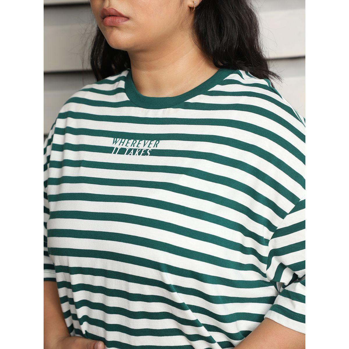 تيشيرت فضفاض بمقاس كبير وأكتاف منخفضة هاي ستار × ستايلي-women-clothing-tshirts-image-3