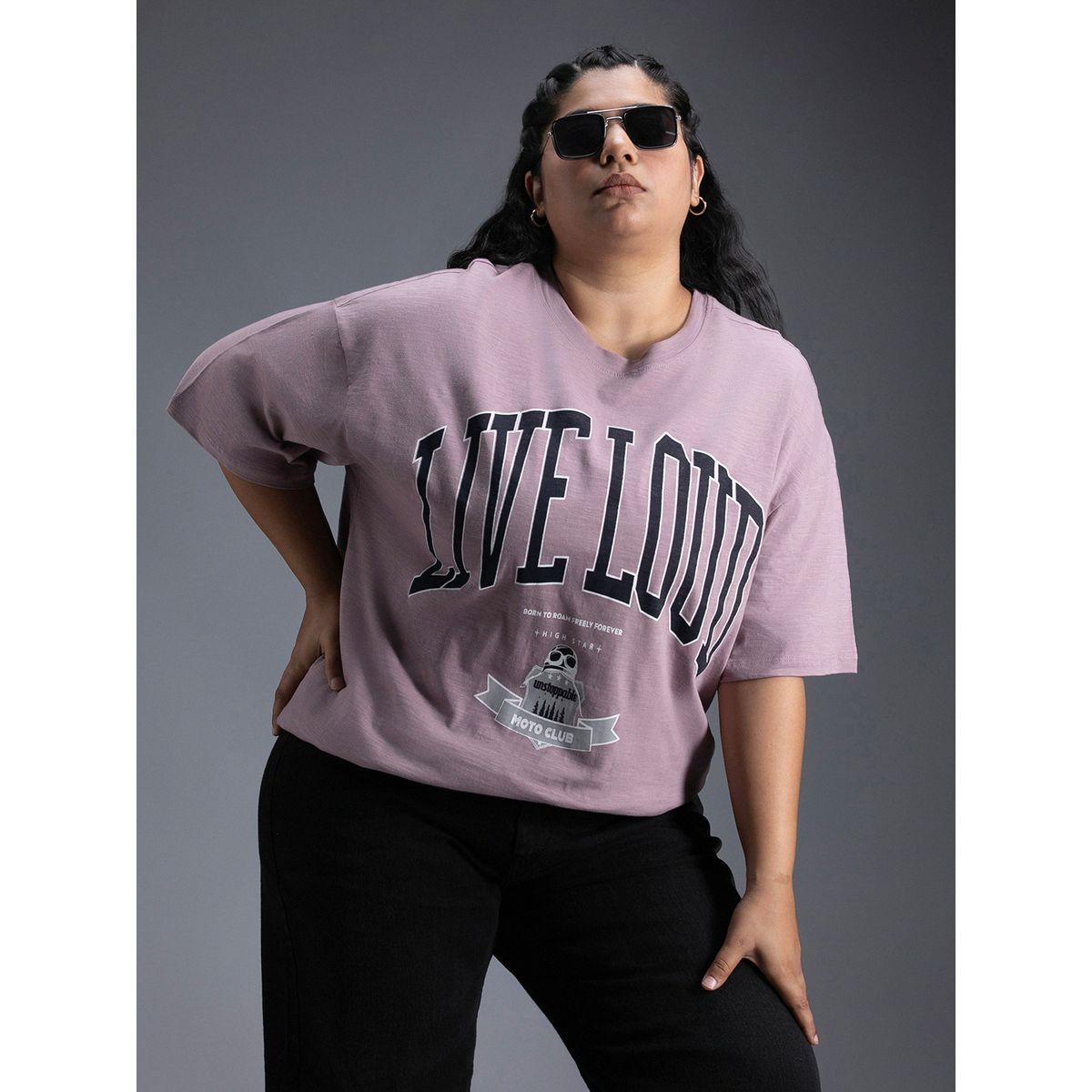 High Star X Styli  Plus Size Typography Print Oversized T-Shirt-women-clothing-tshirts-image-1
