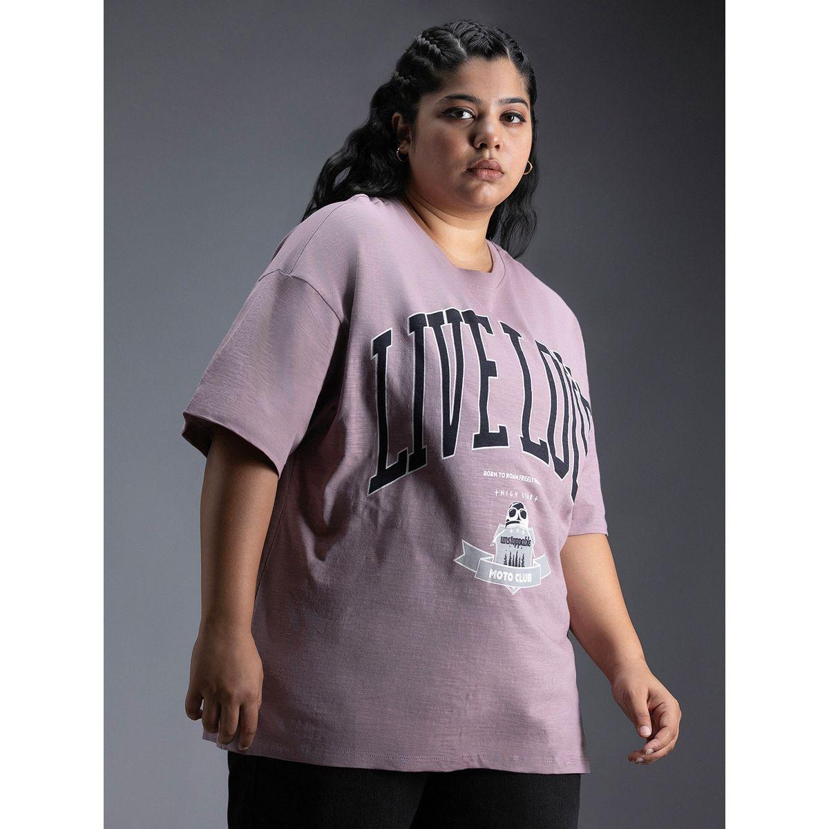 High Star X Styli  Plus Size Typography Print Oversized T-Shirt-women-clothing-tshirts-image-4