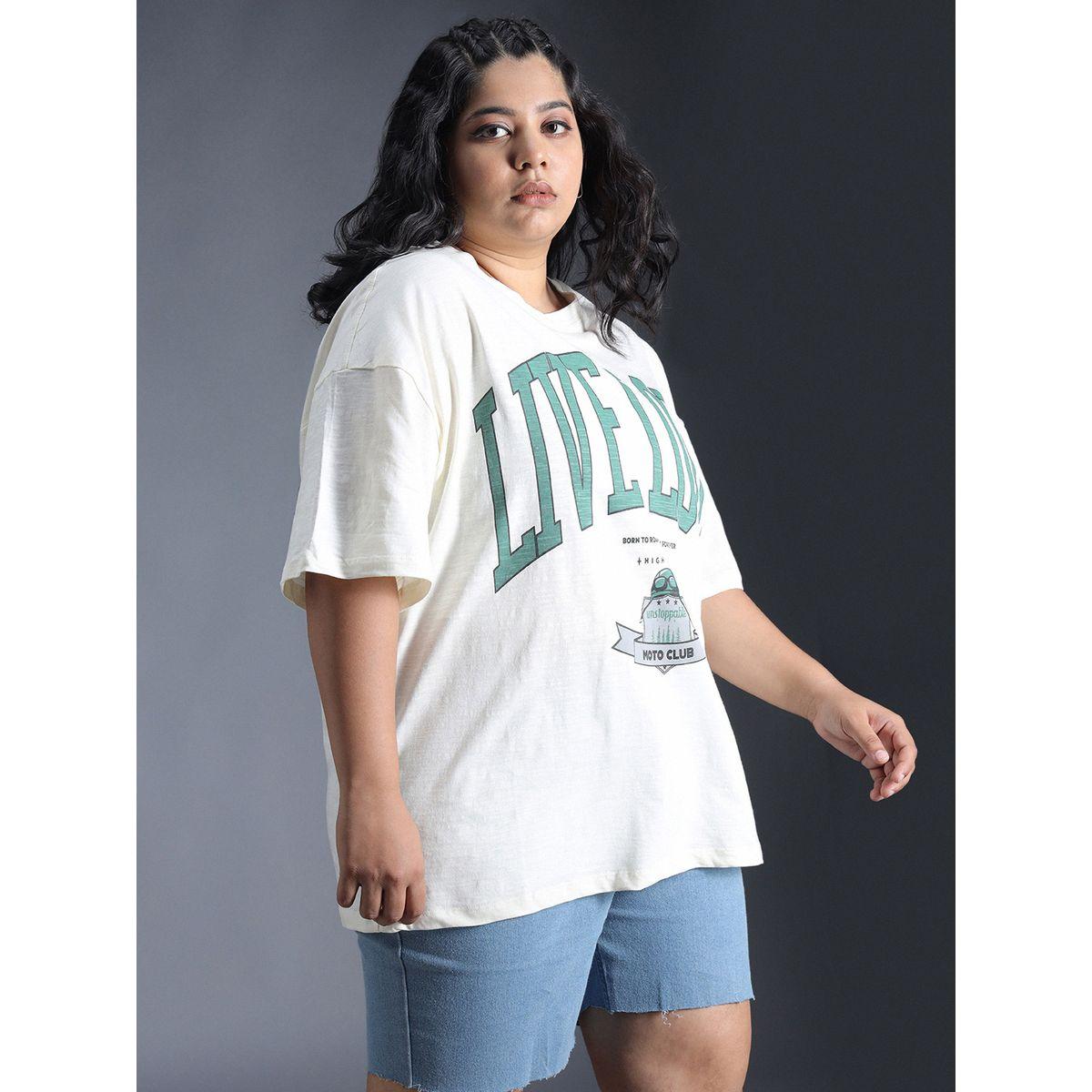 High Star X Styli  Plus Size Typography Print Oversized T-Shirt-women-clothing-tshirts-image-1