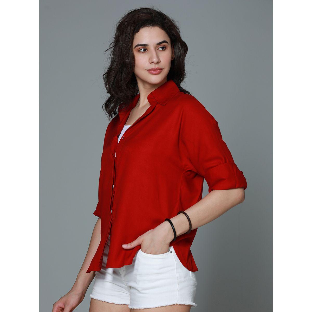 بلوزة كاجوال بقصة بوكسي هاي ستار × ستايلي-women-clothing-shirtsandblouses-shirts-image-2