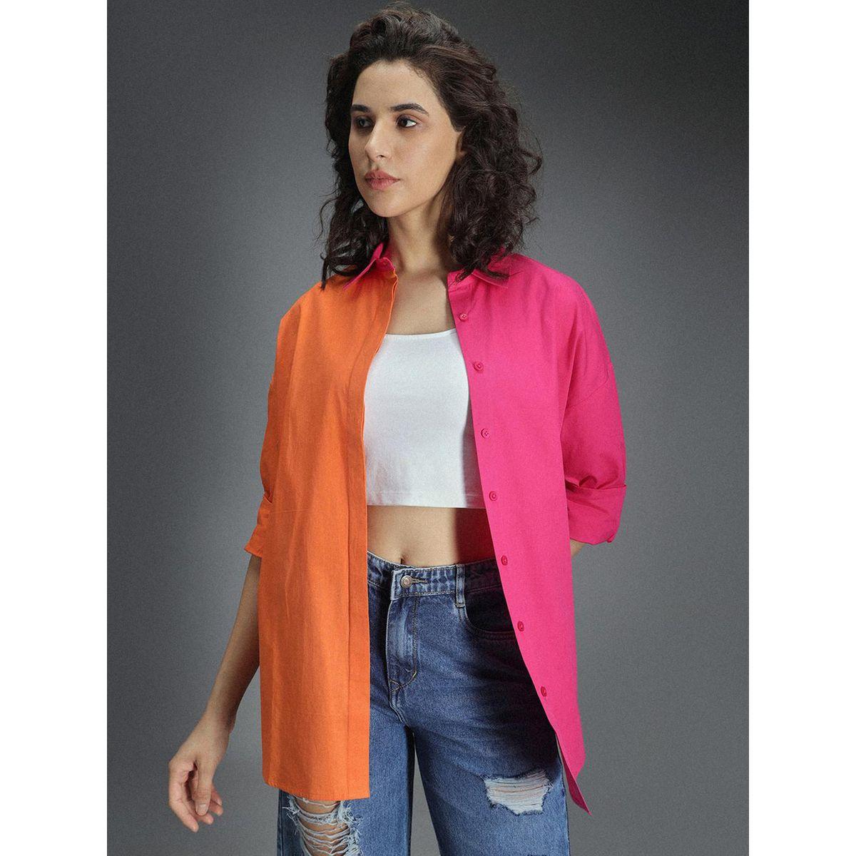 High Star X Styli  Classic Oversized Color Block Casual Shirt-women-clothing-shirtsandblouses-shirts-image-1