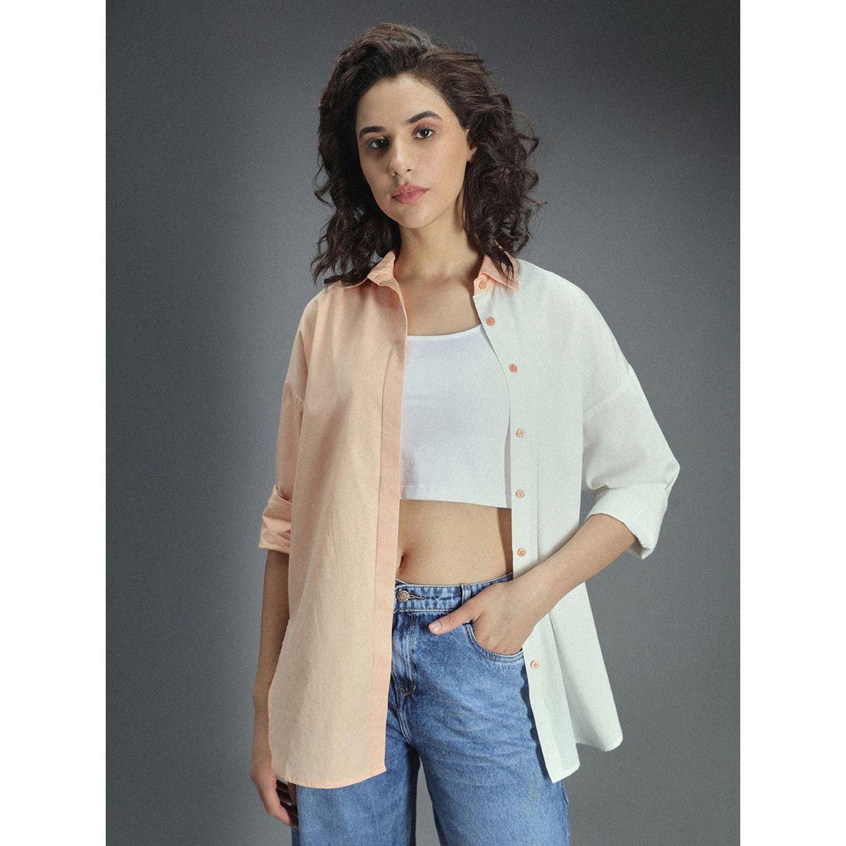 High Star X Styli  Classic Oversized Color Block Casual Shirt-women-clothing-shirtsandblouses-shirts-image-1