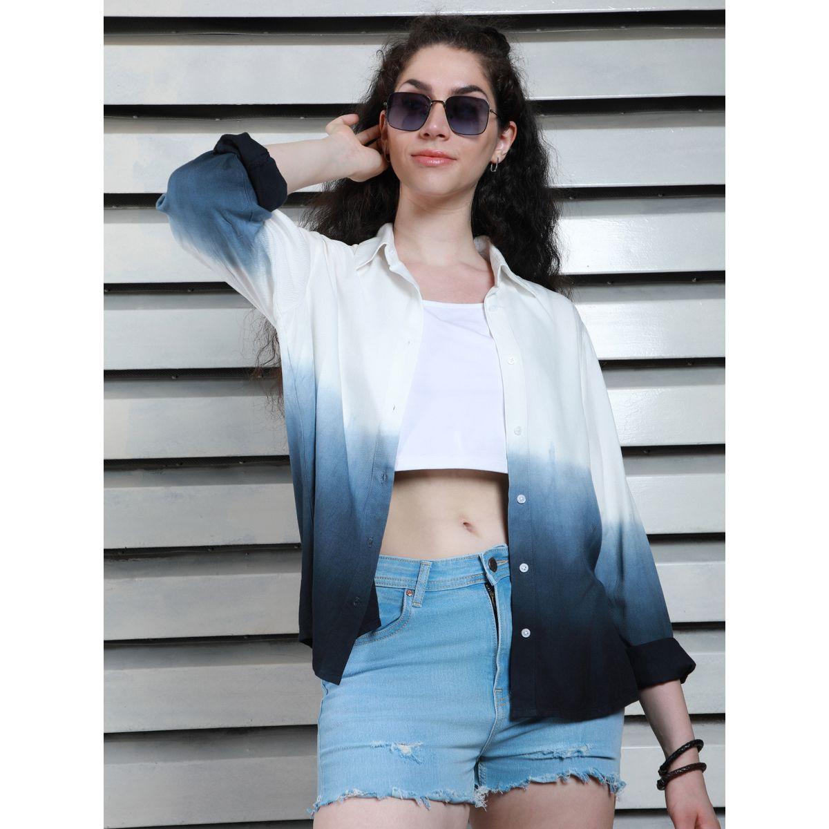 High Star X Styli  Ombre Printed Boxy Casual Shirt-women-clothing-shirtsandblouses-shirts-image-2