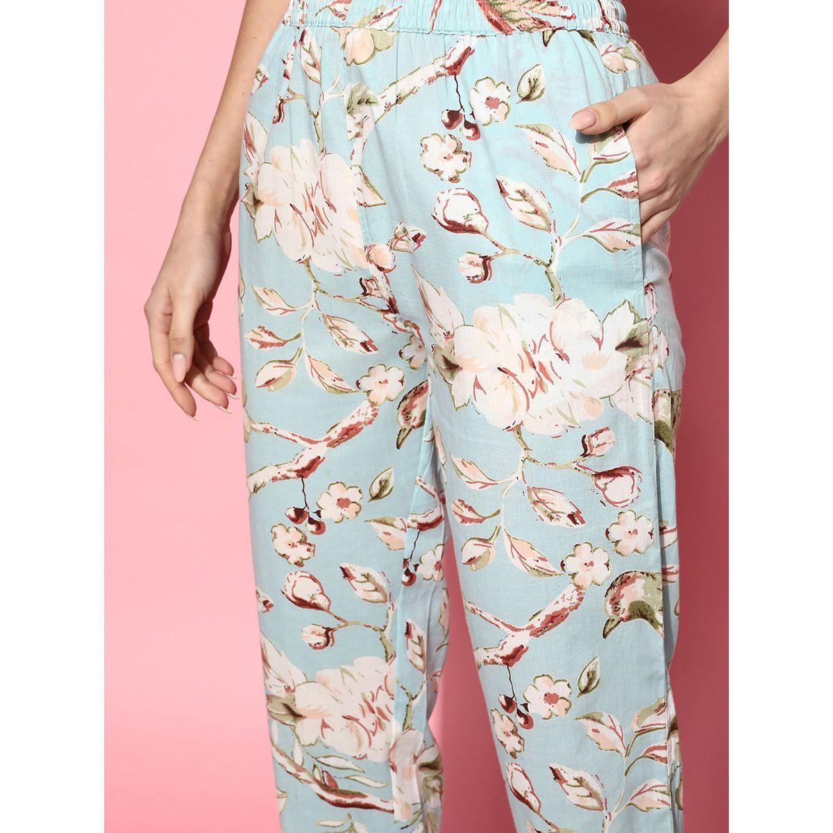Sanskrutihomes X Styli  Floral Print 3/4 Sleeves Top & Pyjama Set-women-clothing-nightwear-pyjamas-longsets-image-5