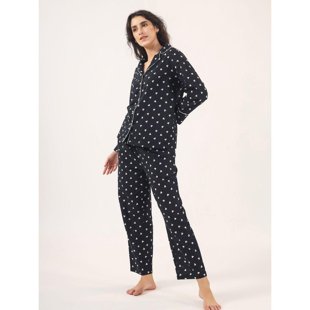 Sanskrutihomes X Styli  Heart Print Piped Detail Shirt & Pyjama Set-women-clothing-nightwear-pyjamas-longsets-image-12