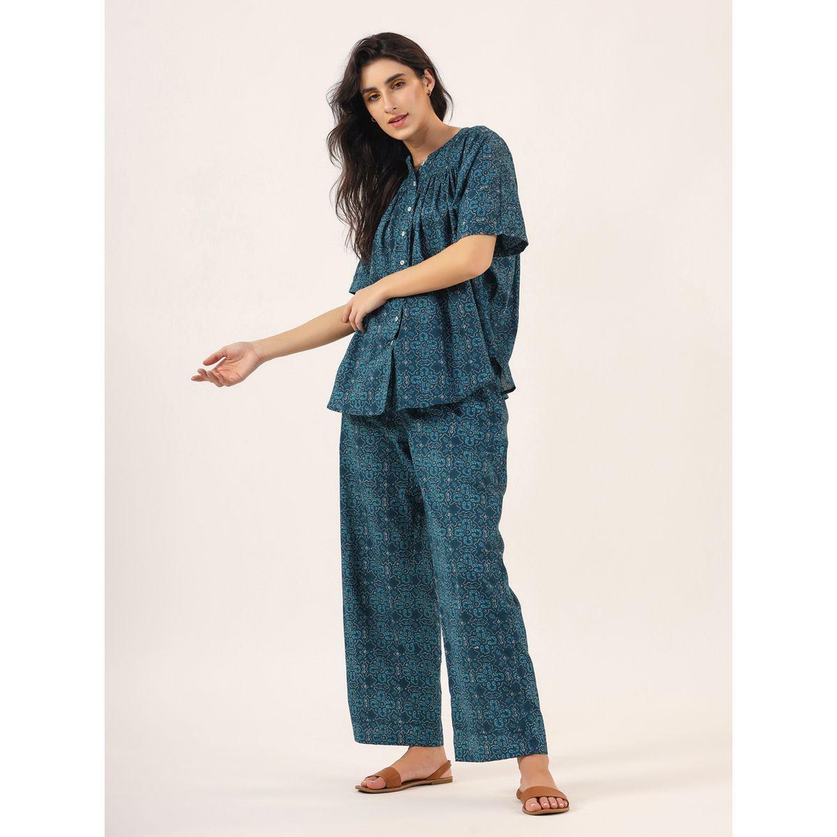 Sanskrutihomes X Styli  All Over Print Cotton Top & Straight Pyjama Set-women-clothing-nightwear-pyjamas-longsets-image-10