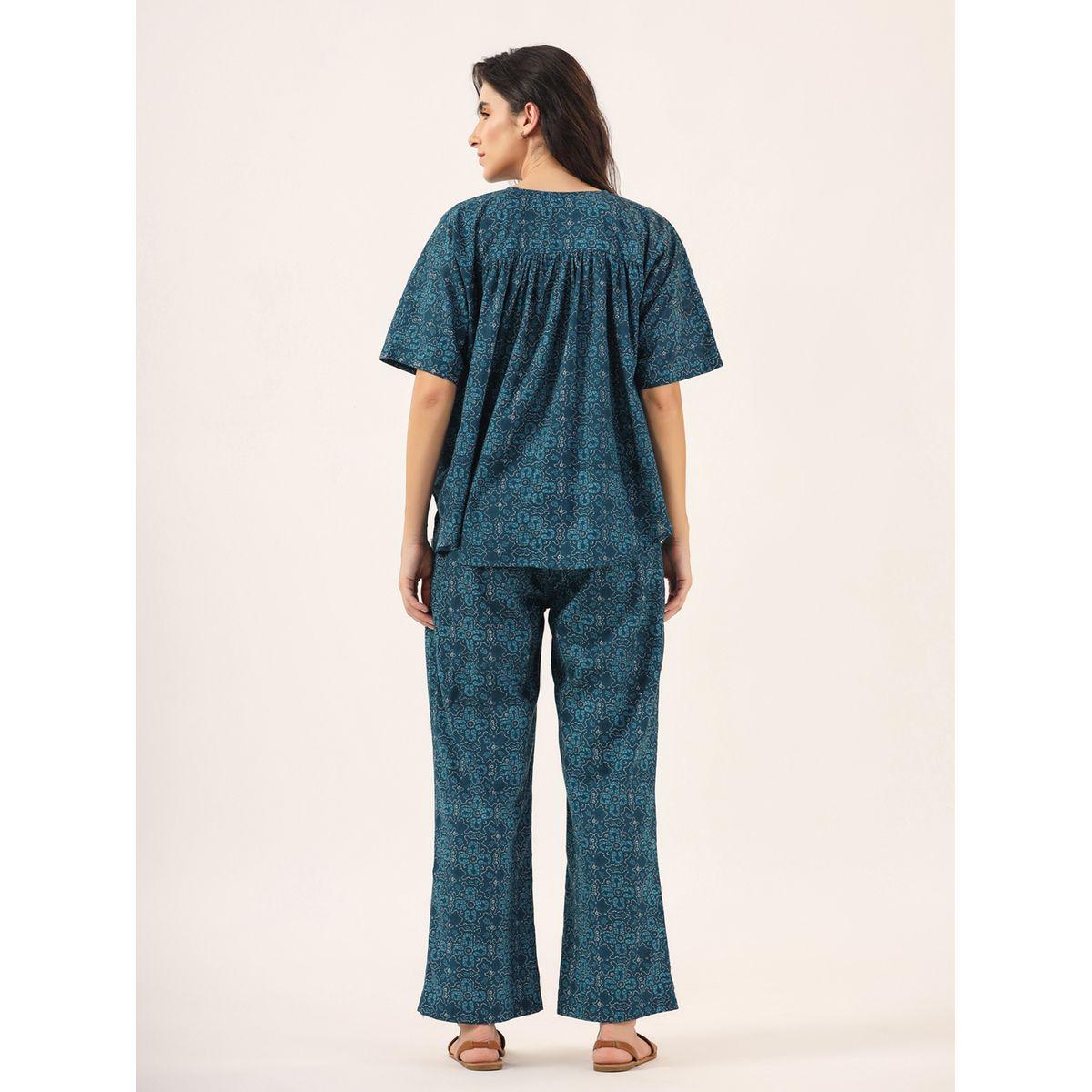 Sanskrutihomes X Styli  All Over Print Cotton Top & Straight Pyjama Set-women-clothing-nightwear-pyjamas-longsets-image-11