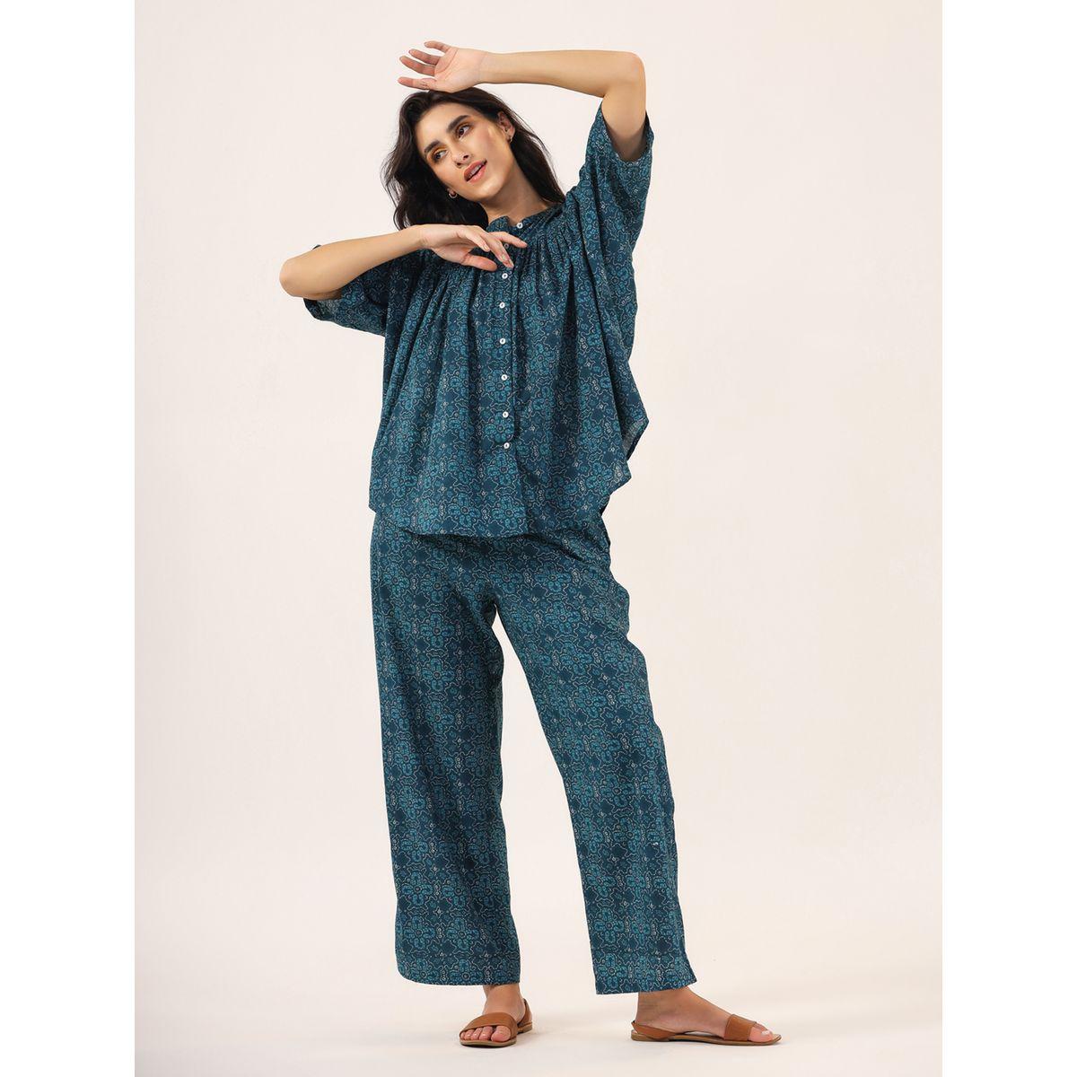 Sanskrutihomes X Styli  All Over Print Cotton Top & Straight Pyjama Set-women-clothing-nightwear-pyjamas-longsets-image-14