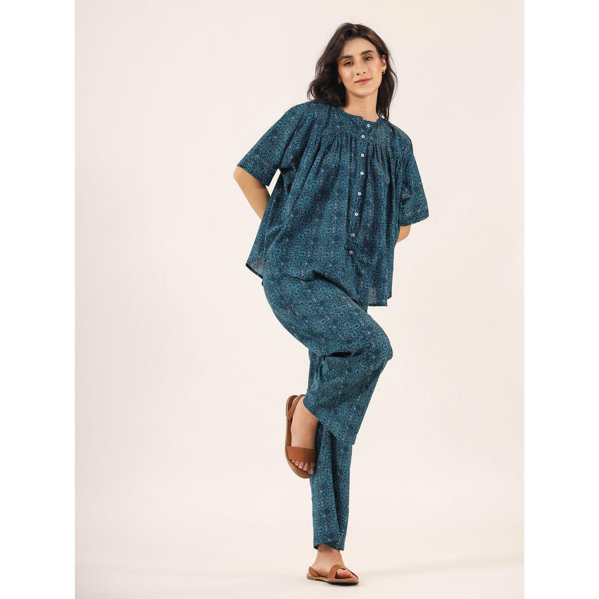 Sanskrutihomes X Styli  All Over Print Cotton Top & Straight Pyjama Set-women-clothing-nightwear-pyjamas-longsets-image-15