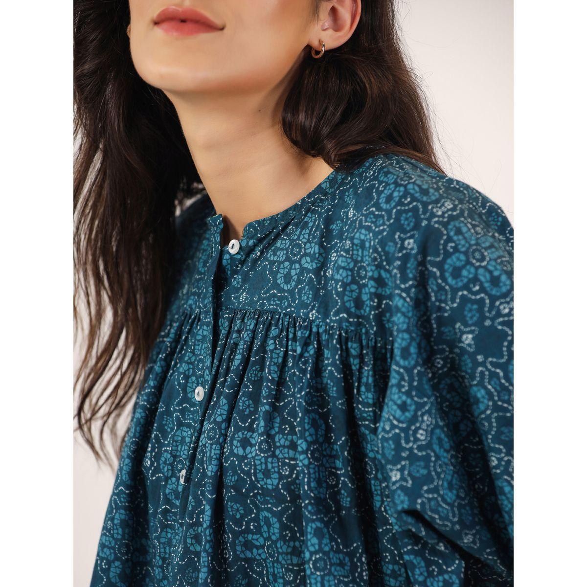 طقم من بنطال بيجاما وبلوزة مطبعة بالكامل سانسكريتي هومز × ستايلي-women-clothing-nightwear-pyjamas-longsets-image-5