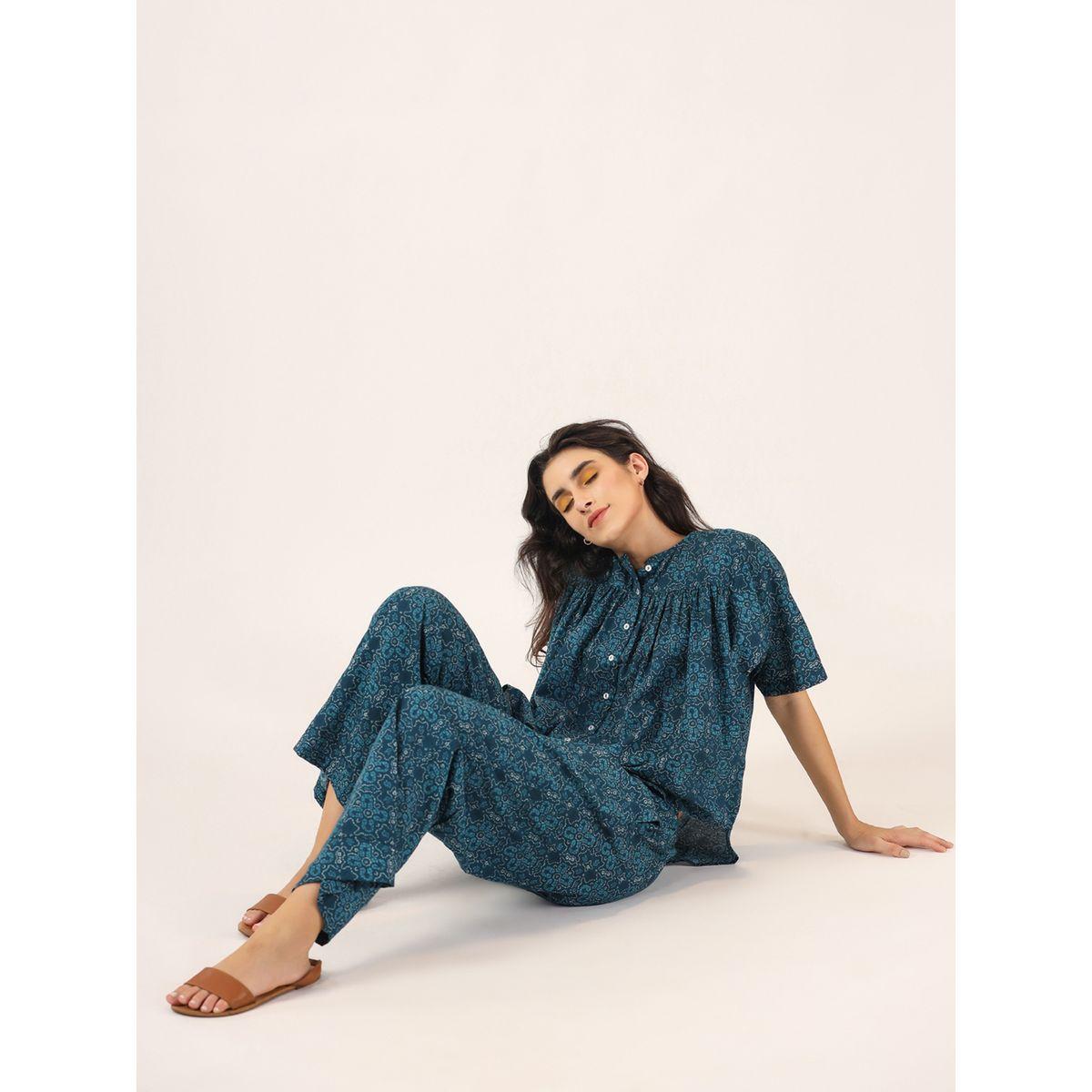 Sanskrutihomes X Styli  All Over Print Cotton Top & Straight Pyjama Set-women-clothing-nightwear-pyjamas-longsets-image-6