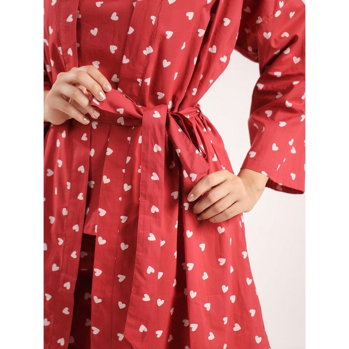 طقم من 4 - بلوزة كامي وبنطال مع شورت وروب سانسكريتي هومز × ستايلي-women-clothing-nightwear-pyjamas-longsets-image-3