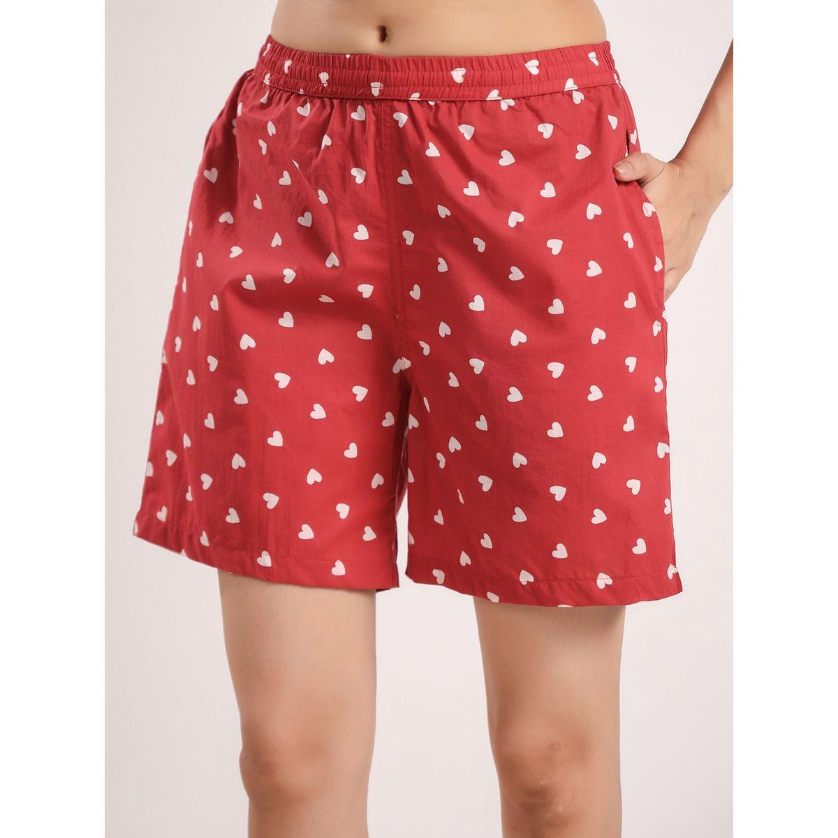 Sanskrutihomes X Styli  Pack of 4 - Heart Print Cami, Pyjama, Short & Robe-women-clothing-nightwear-pyjamas-longsets-image-6