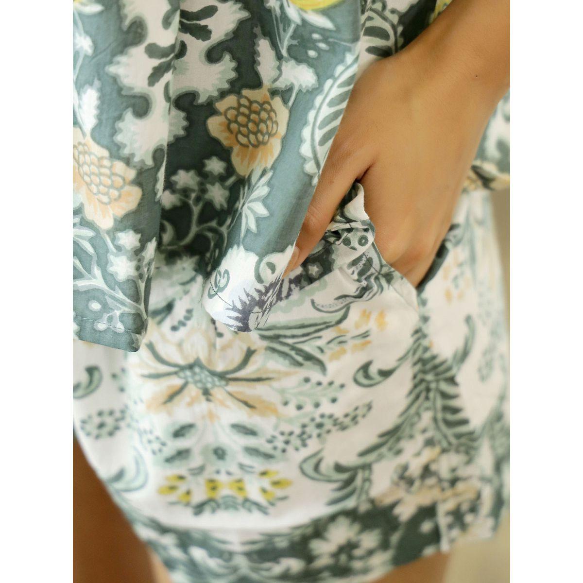 Sanskrutihomes X Styli  Floral Print Cotton Top & Shorts Set-women-clothing-nightwear-pyjamas-shortsets-image-4