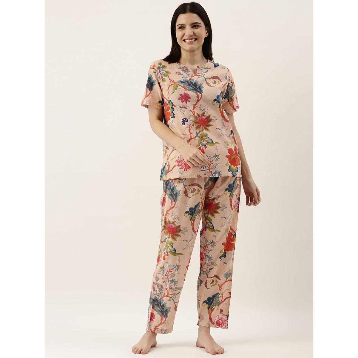 Sanskrutihomes X Styli  Floral Print Cotton Top & Pyjama Set-women-clothing-nightwear-pyjamas-longsets-image-1