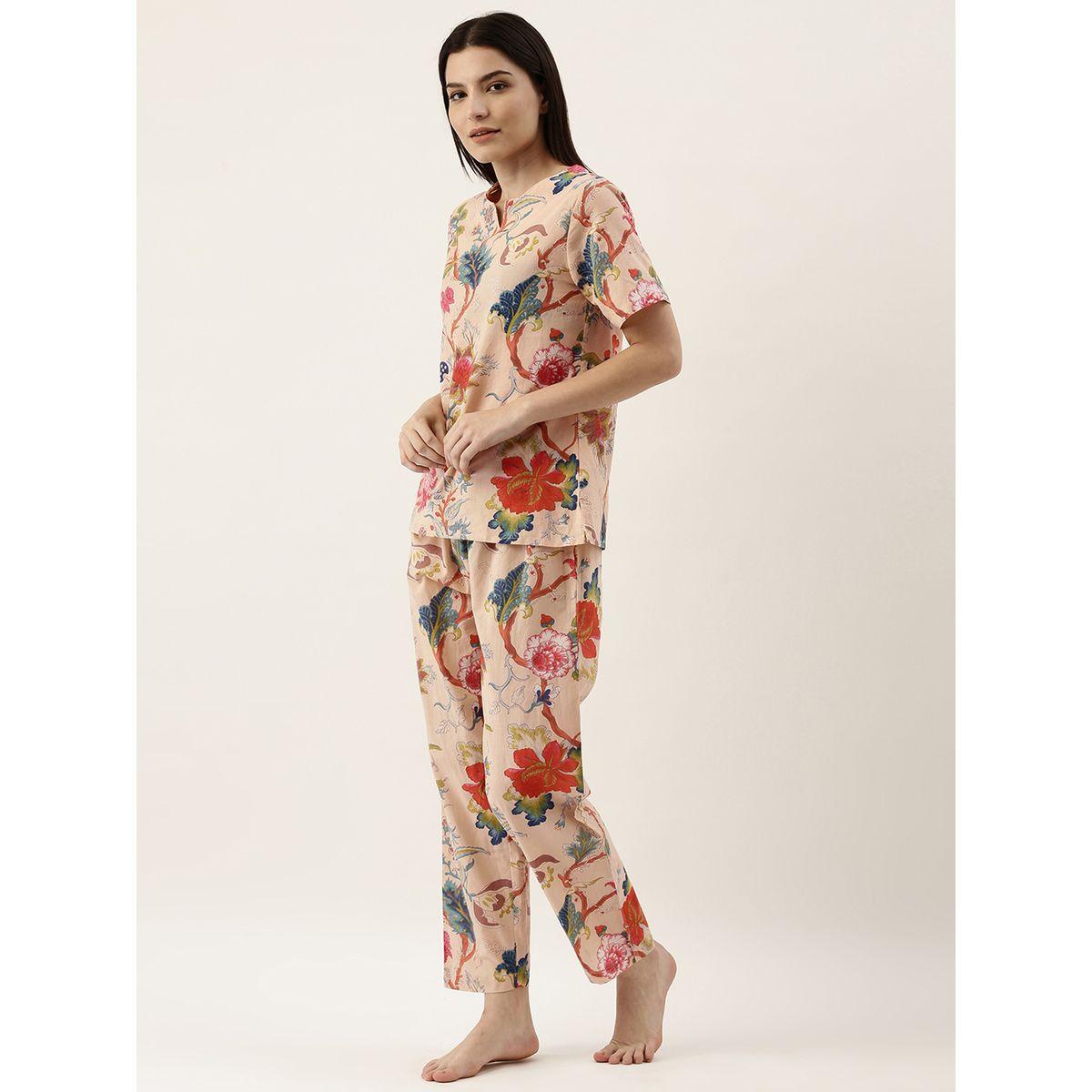 Sanskrutihomes X Styli  Floral Print Cotton Top & Pyjama Set-women-clothing-nightwear-pyjamas-longsets-image-4