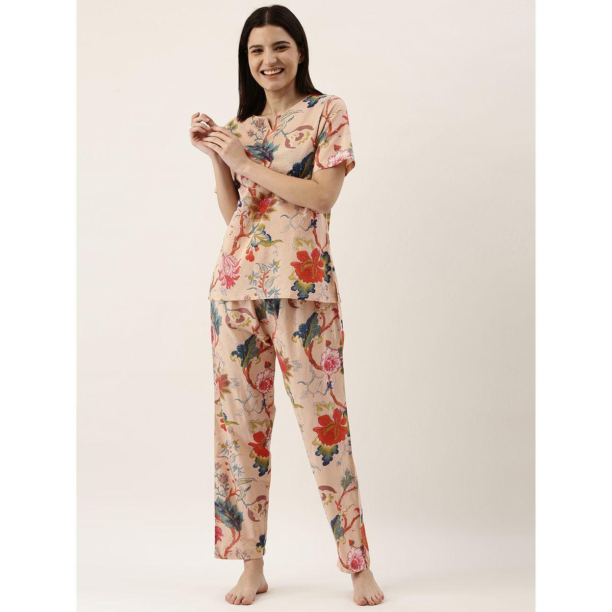Sanskrutihomes X Styli  Floral Print Cotton Top & Pyjama Set-women-clothing-nightwear-pyjamas-longsets-image-6