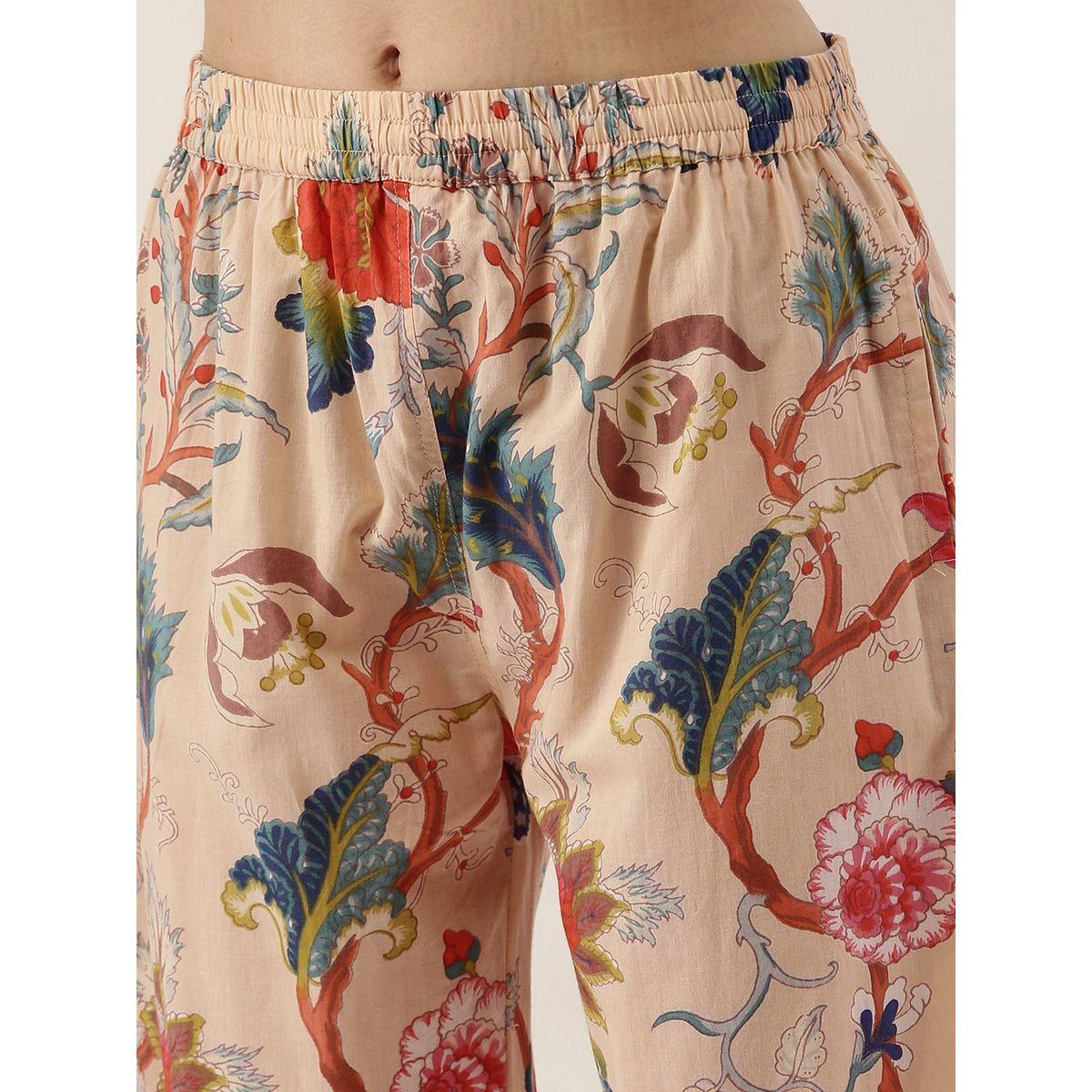 طقم من بنطال بيجاما مع بلوزة مطبعة بزهور سانسكريتي هومز × ستايلي-women-clothing-nightwear-pyjamas-longsets-image-8