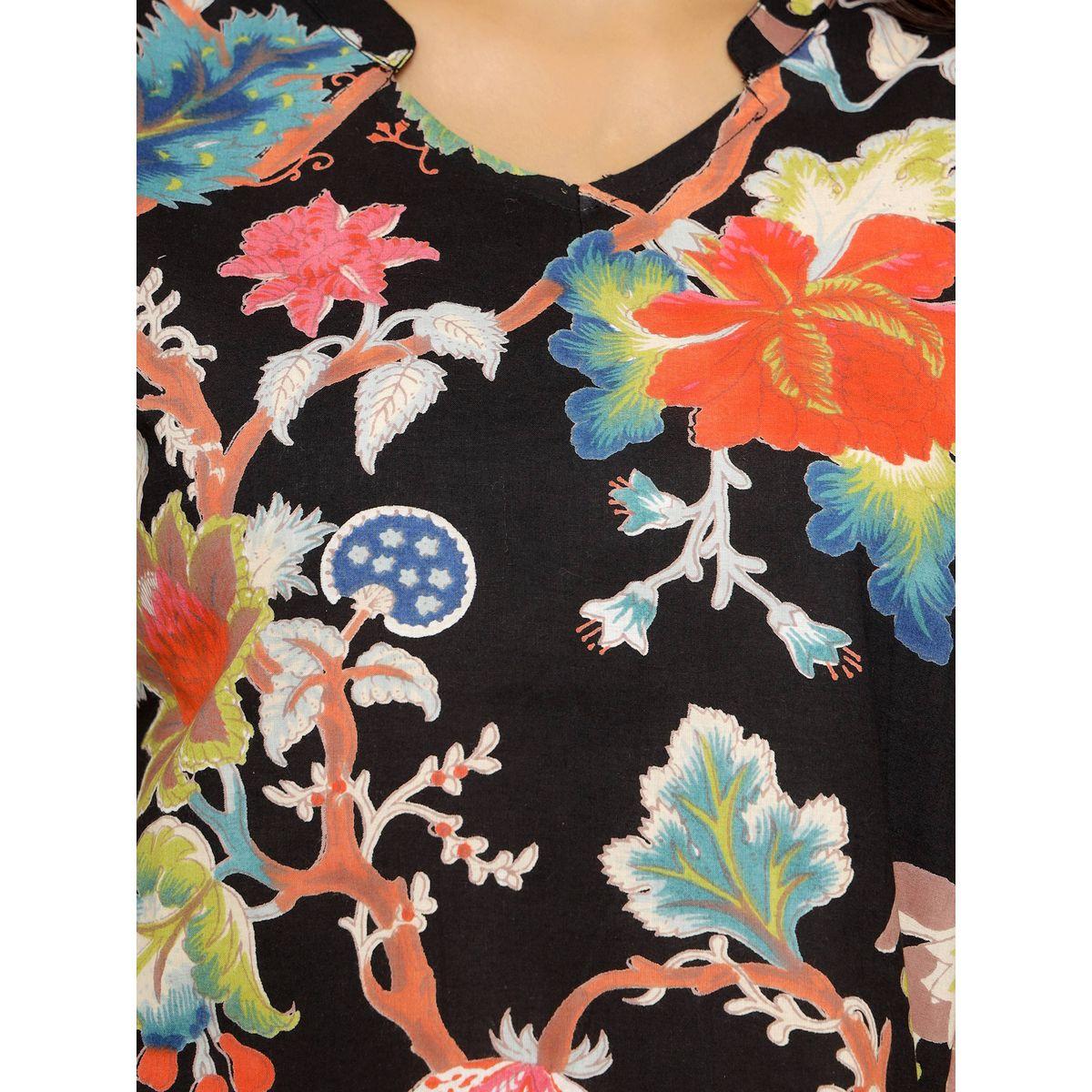 Sanskrutihomes X Styli  Floral Print Round Neck Top & Pyjama Set-women-clothing-nightwear-pyjamas-longsets-image-4