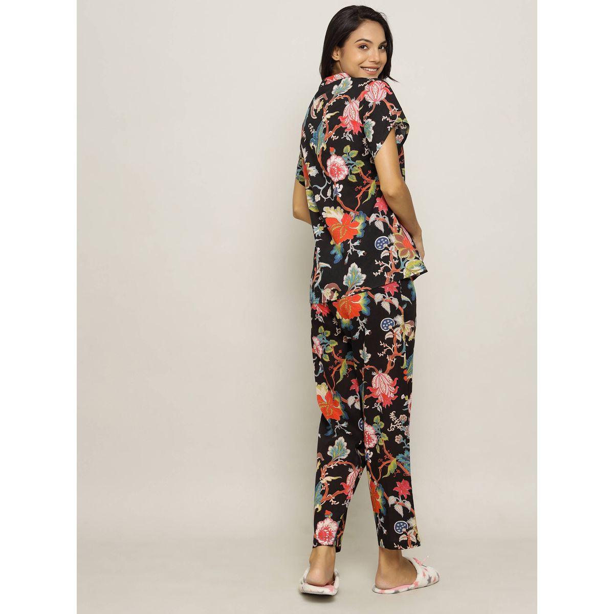 Sanskrutihomes X Styli  Floral Print Round Neck Top & Pyjama Set-women-clothing-nightwear-pyjamas-longsets-image-5