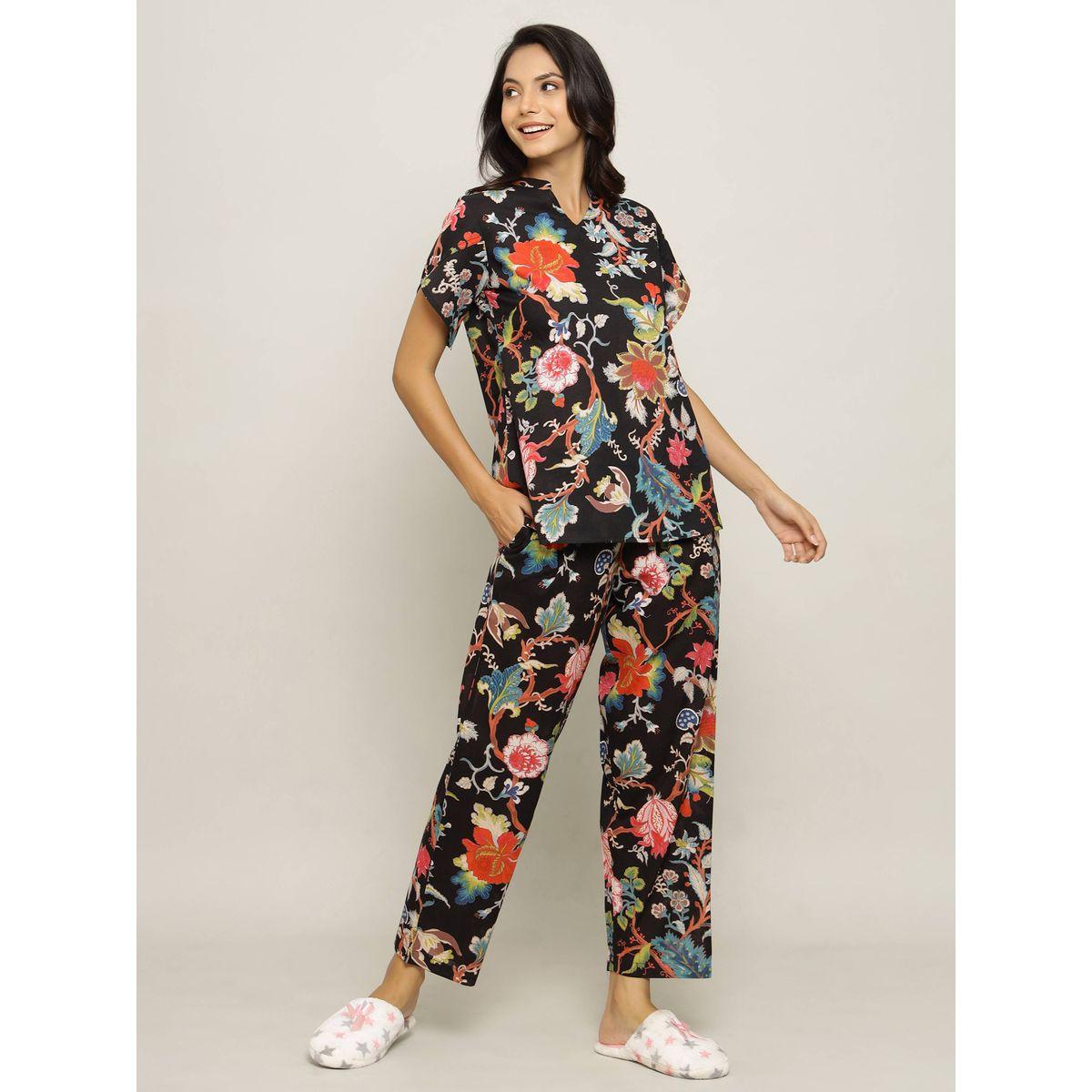 Sanskrutihomes X Styli  Floral Print Round Neck Top & Pyjama Set-women-clothing-nightwear-pyjamas-longsets-image-6