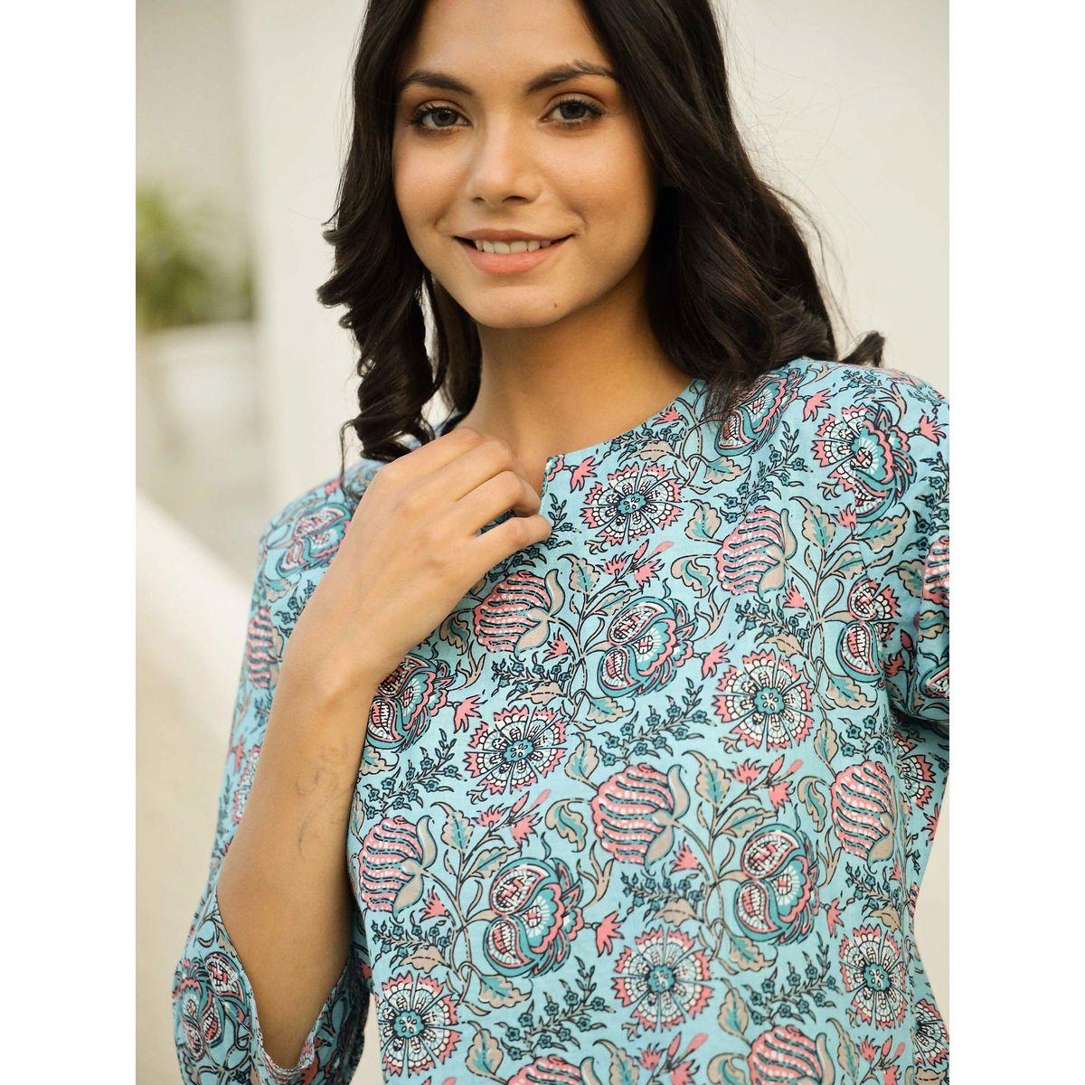 Sanskrutihomes X Styli  All Over Print Longline Top & Pyjama Set-women-clothing-nightwear-pyjamas-longsets-image-3