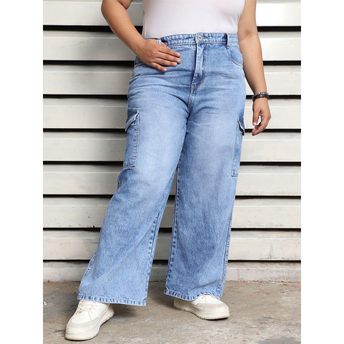 جينز كارجو بمقاس كبير وأرجل واسعة هاي ستار × ستايلي-women-clothing-bottoms-jeans-image-2