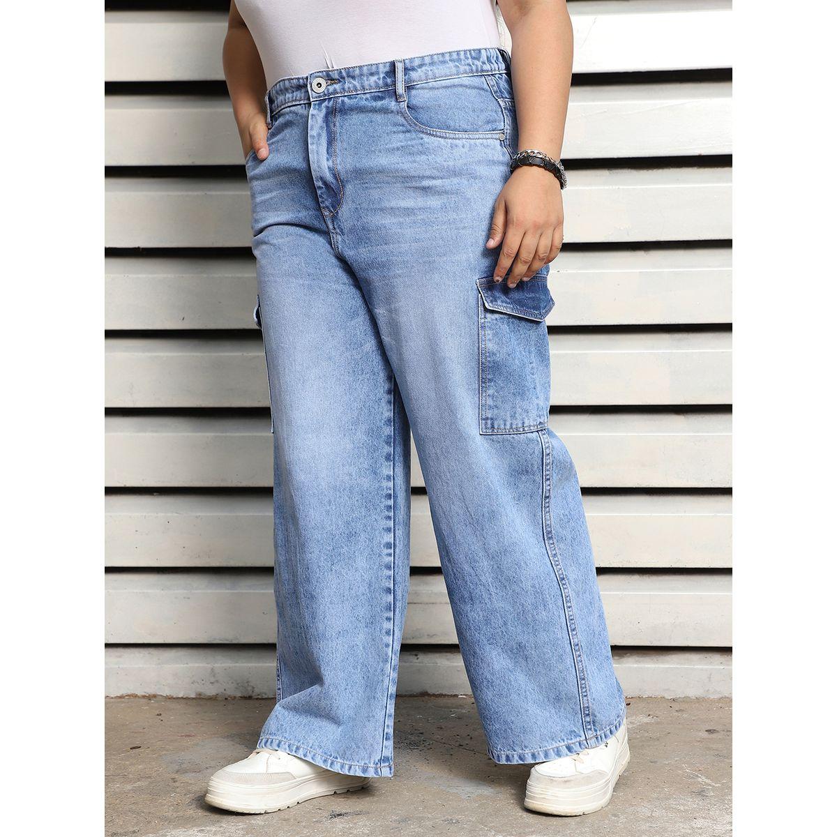 جينز كارجو بمقاس كبير وأرجل واسعة هاي ستار × ستايلي-women-clothing-bottoms-jeans-image-3
