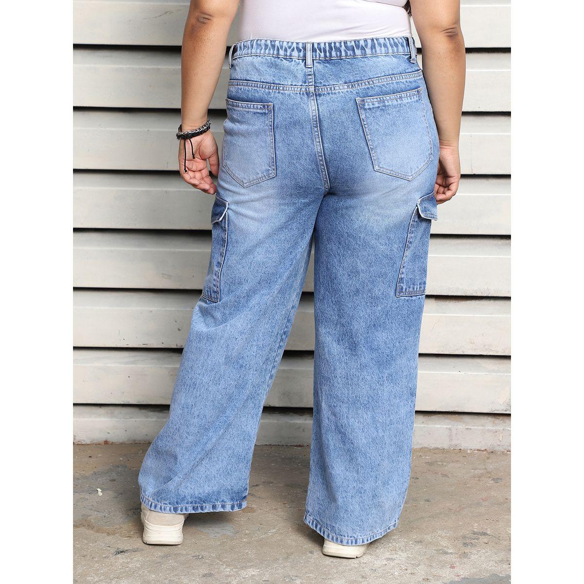 جينز كارجو بمقاس كبير وأرجل واسعة هاي ستار × ستايلي-women-clothing-bottoms-jeans-image-4